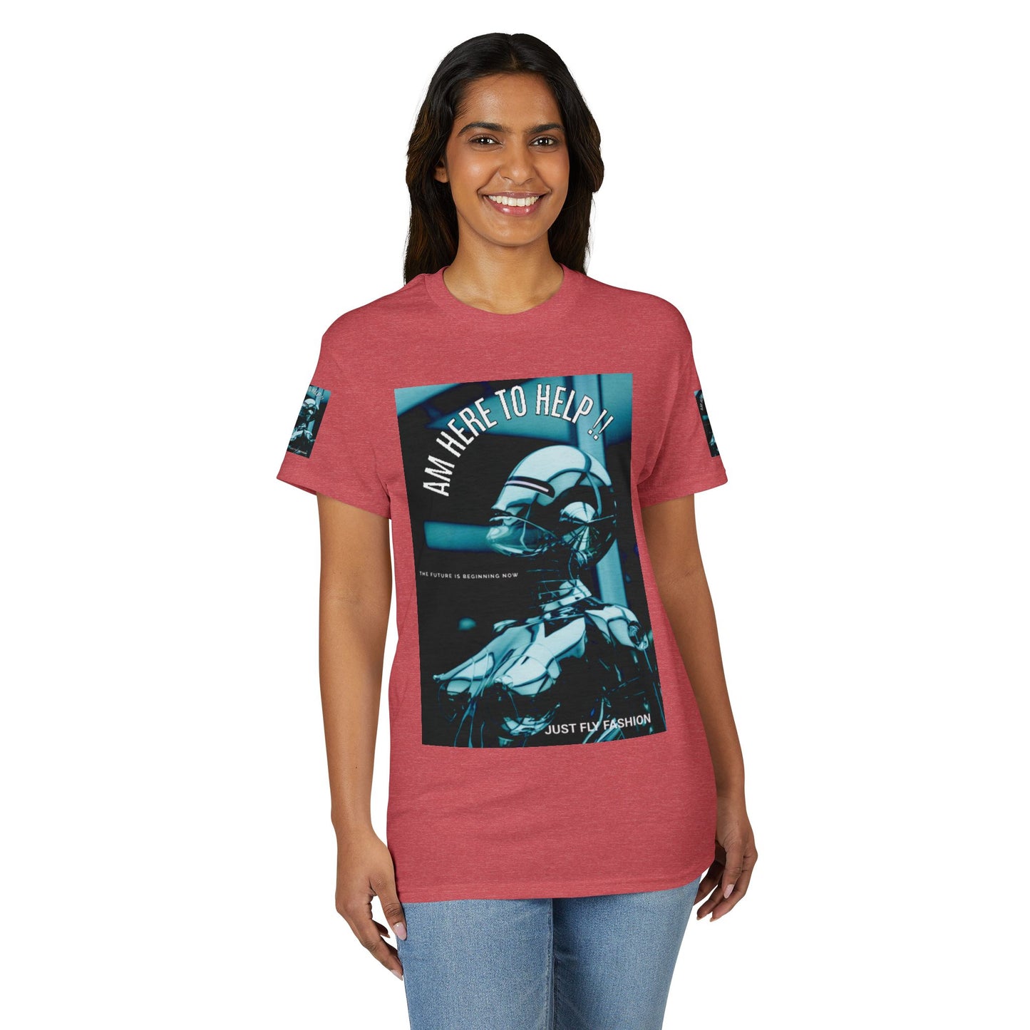 I'm Here to Help Robot Graphic T-Shirt — Futuristic Sci‑Fi AI Tee