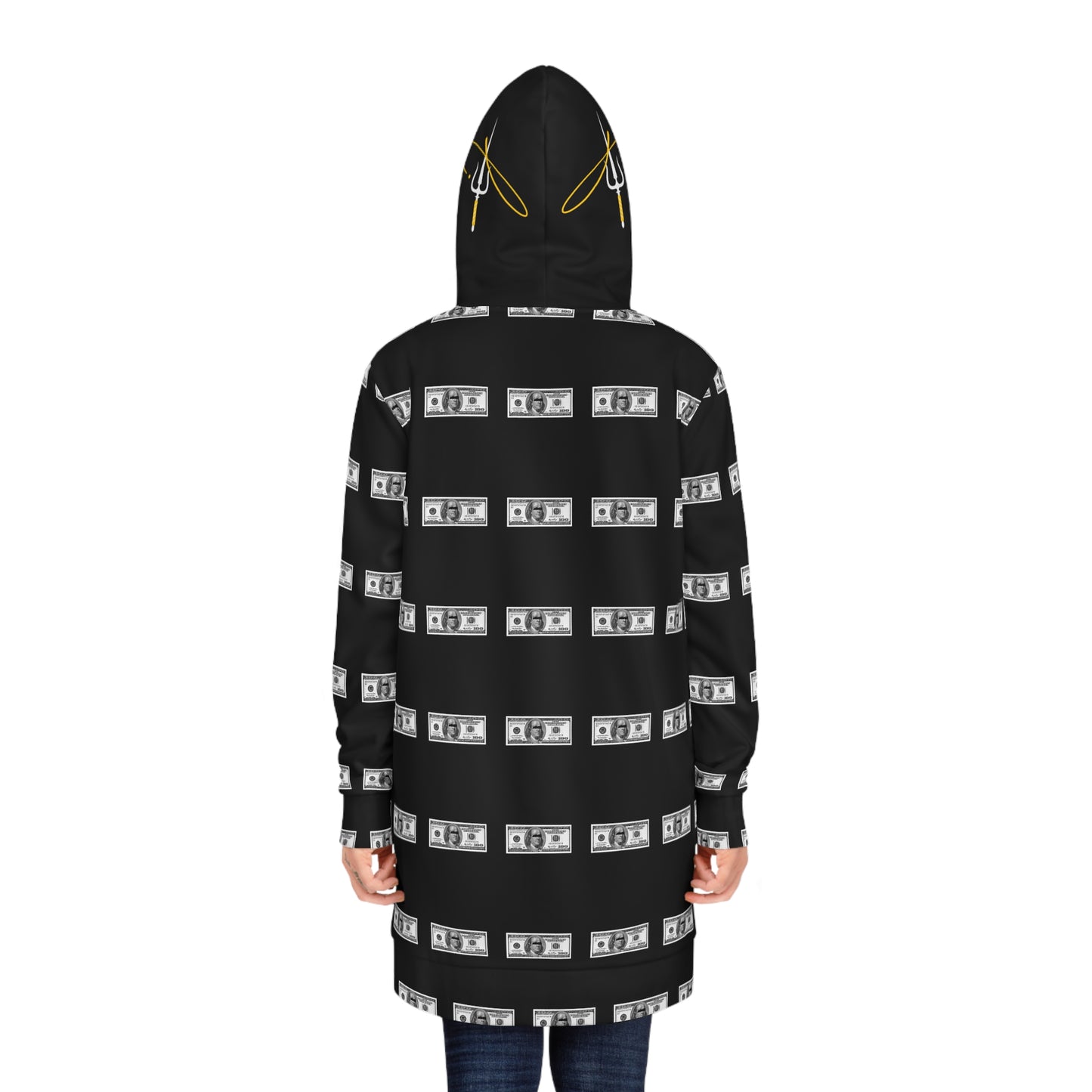 Women's Hoodie Dress (AOP) 100 Dollar Bill