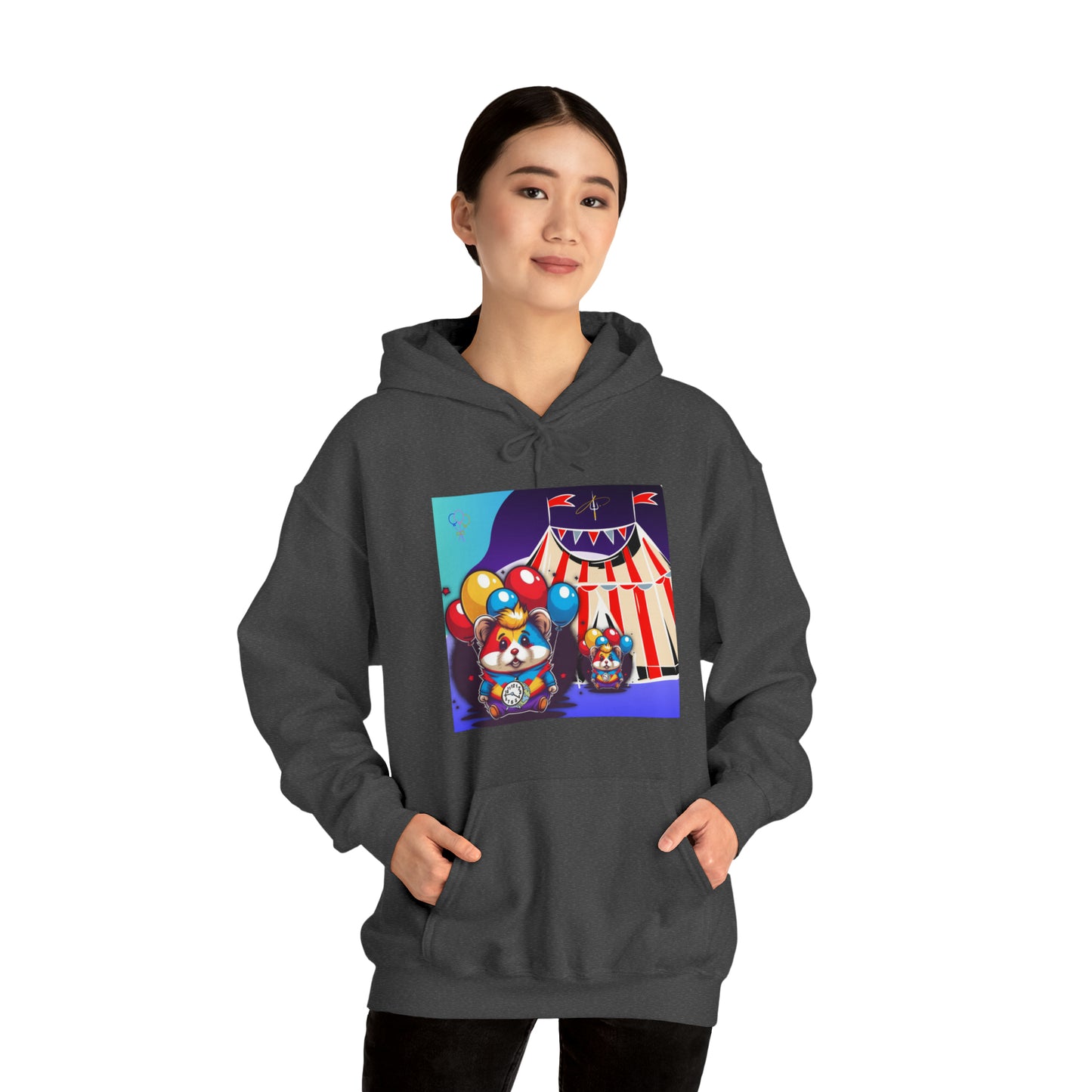 Unisex Heavy Blend™ Hooded Sweatshirt TINY TIME BALLOON BEAR