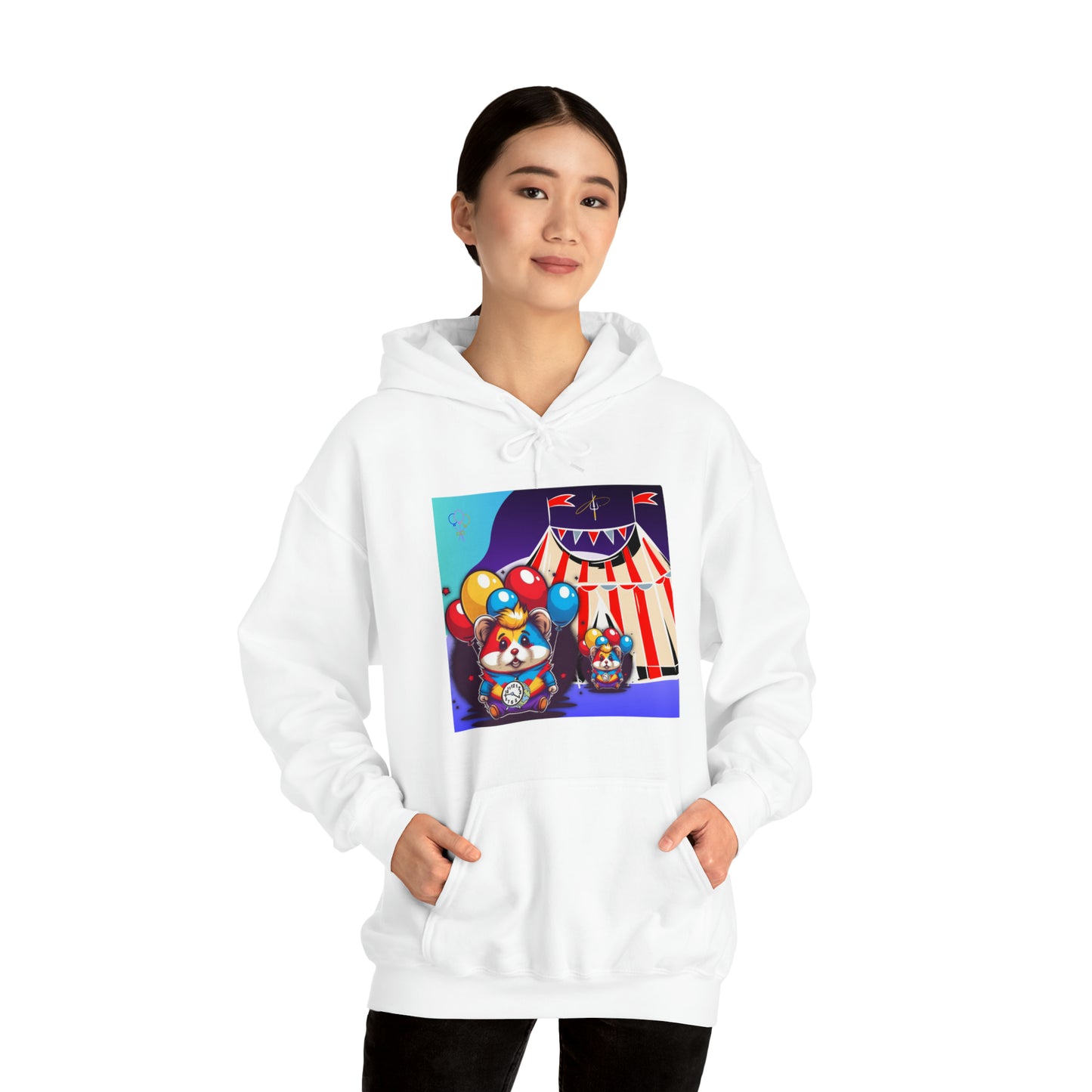 Unisex Heavy Blend™ Hooded Sweatshirt TINY TIME BALLOON BEAR