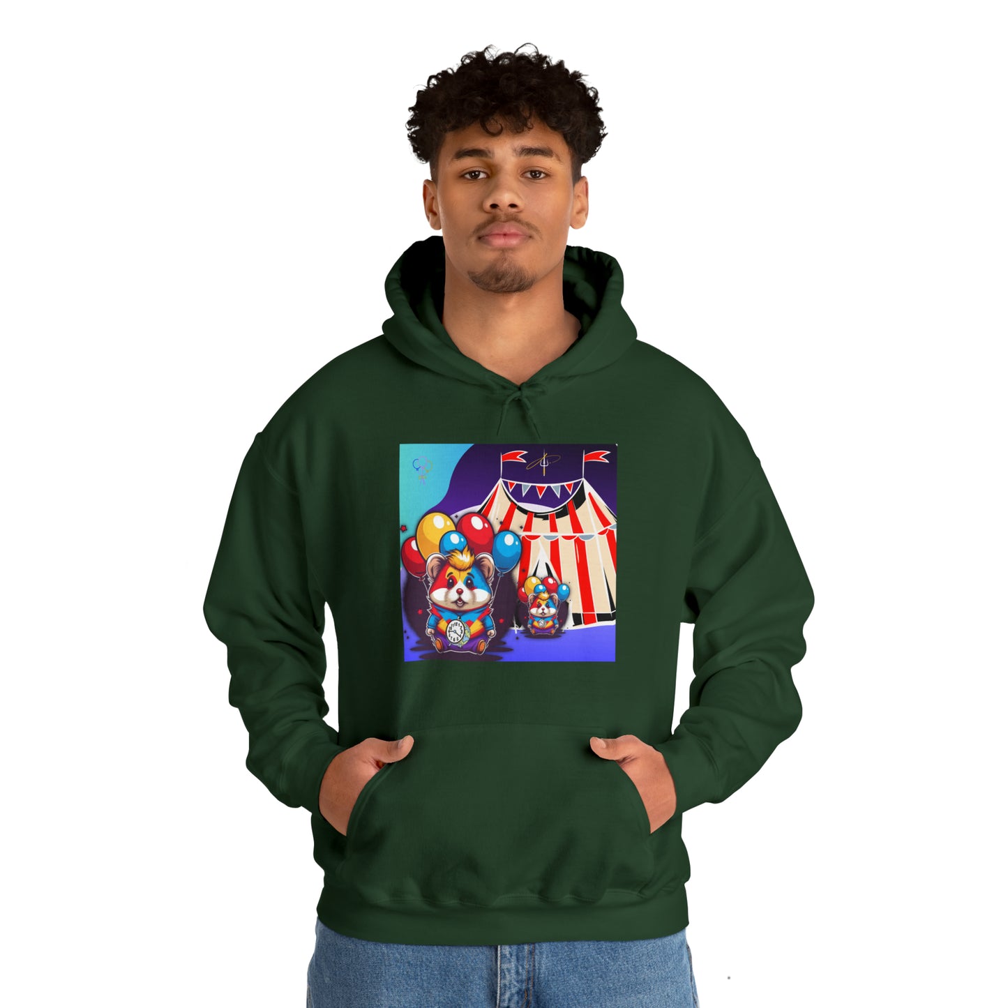 Unisex Heavy Blend™ Hooded Sweatshirt TINY TIME BALLOON BEAR