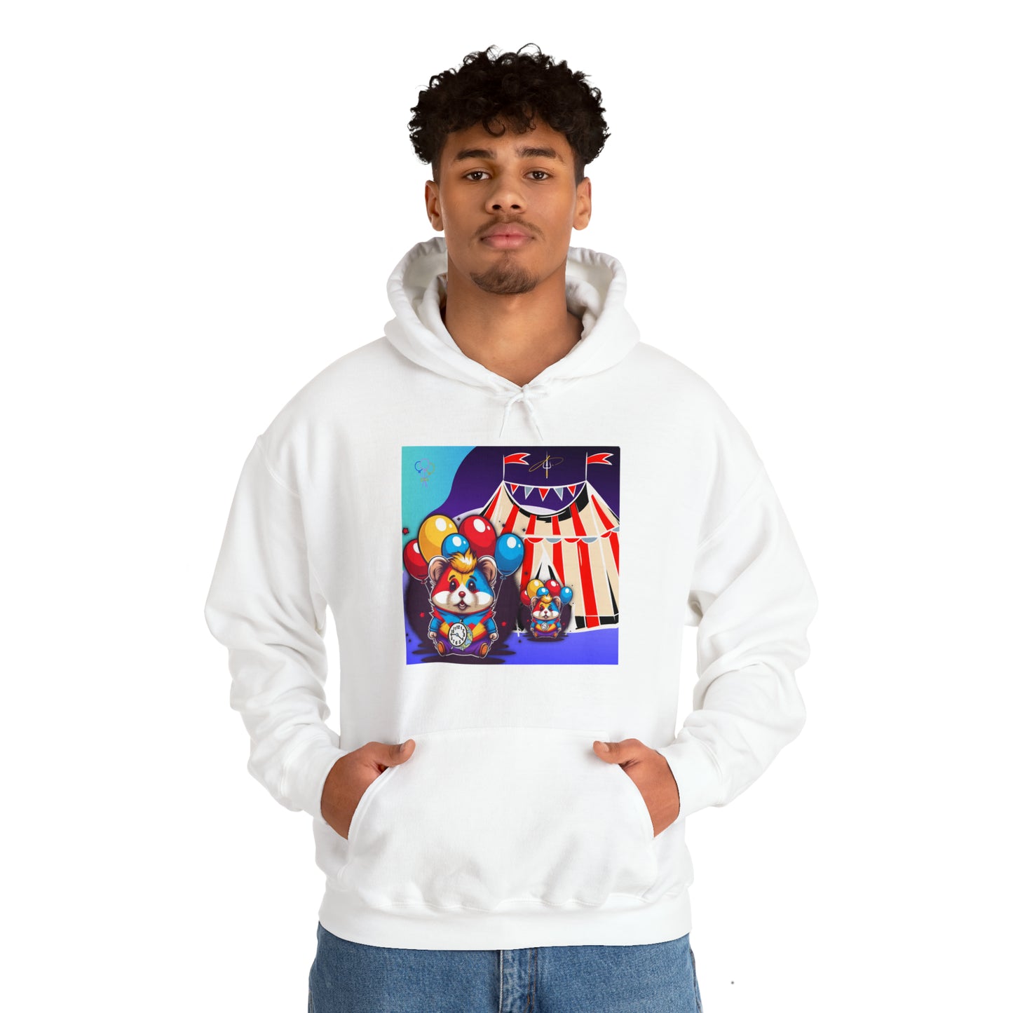 Unisex Heavy Blend™ Hooded Sweatshirt TINY TIME BALLOON BEAR