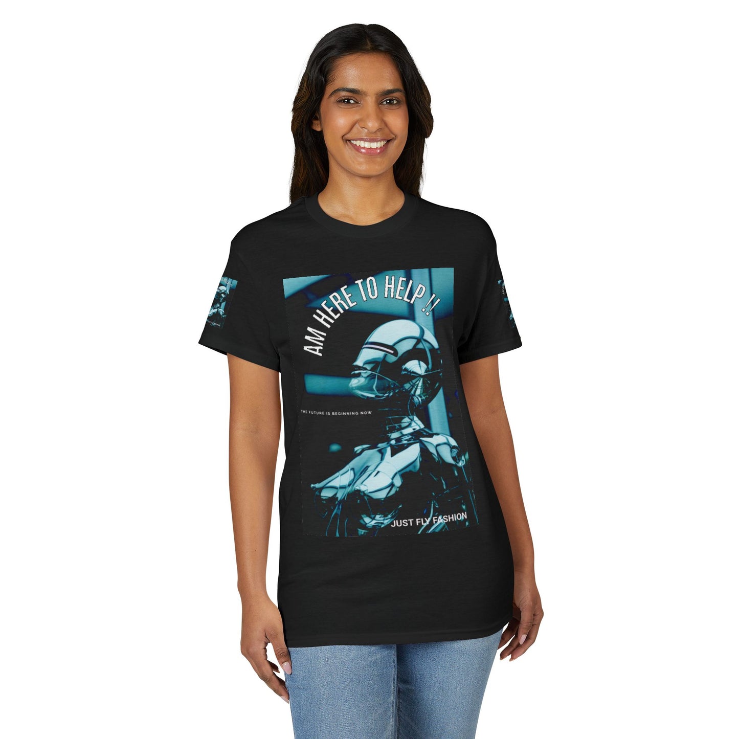 I'm Here to Help Robot Graphic T-Shirt — Futuristic Sci‑Fi AI Tee