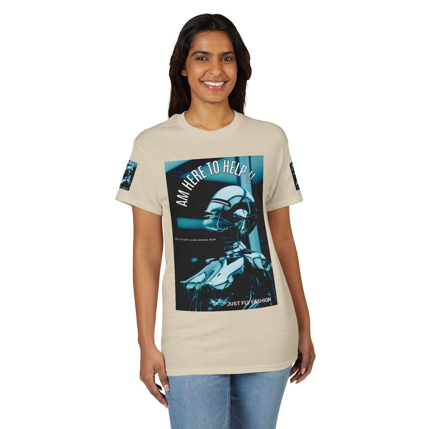 I'm Here to Help Robot Graphic T-Shirt — Futuristic Sci‑Fi AI Tee