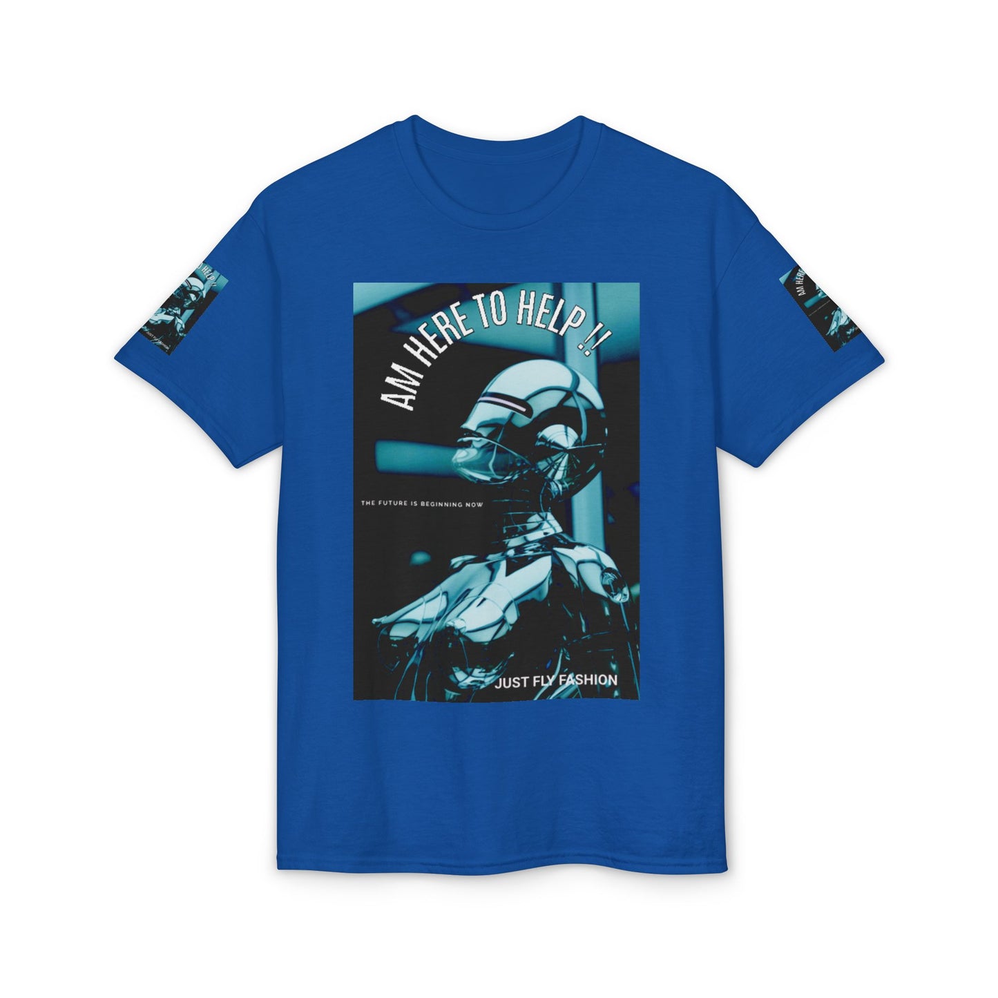 I'm Here to Help Robot Graphic T-Shirt — Futuristic Sci‑Fi AI Tee