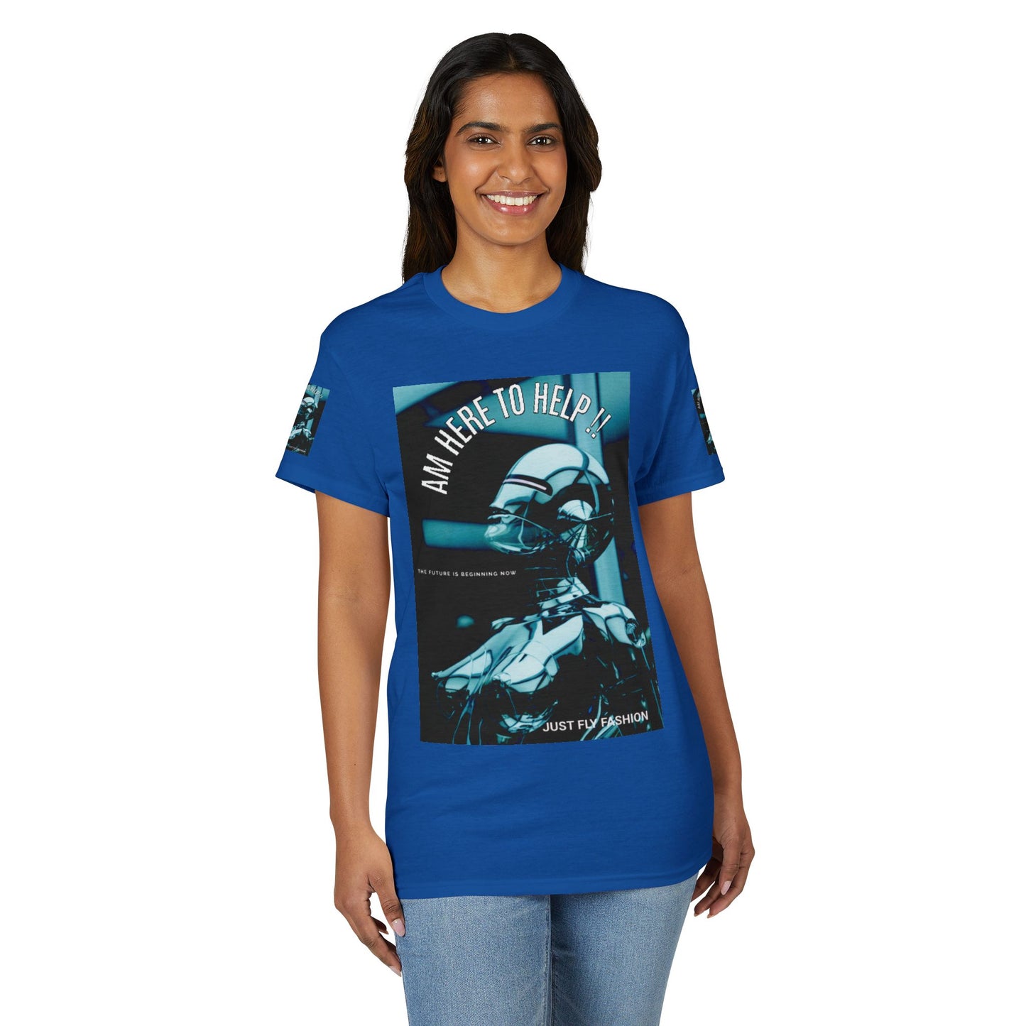 I'm Here to Help Robot Graphic T-Shirt — Futuristic Sci‑Fi AI Tee