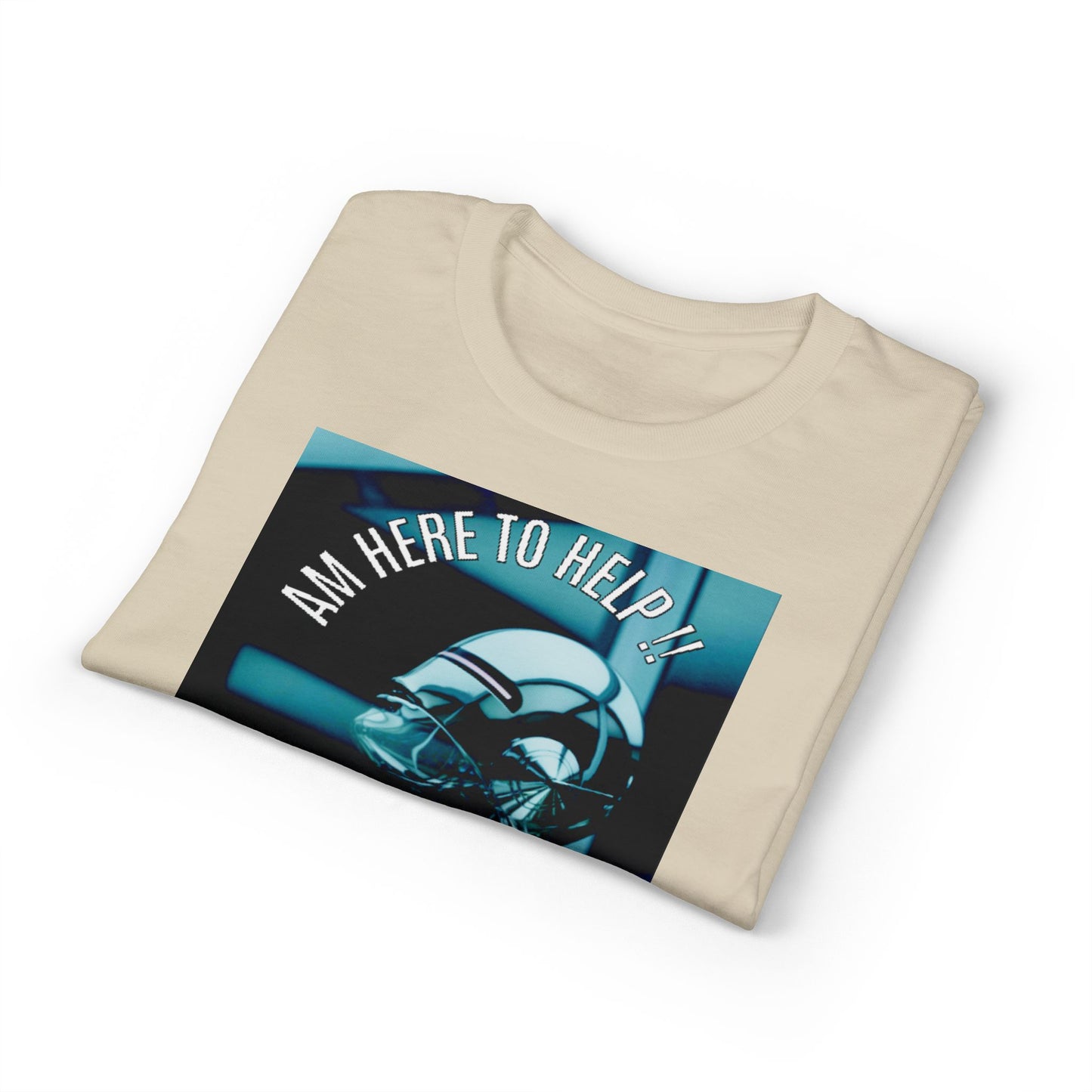 I'm Here to Help Robot Graphic T-Shirt — Futuristic Sci‑Fi AI Tee