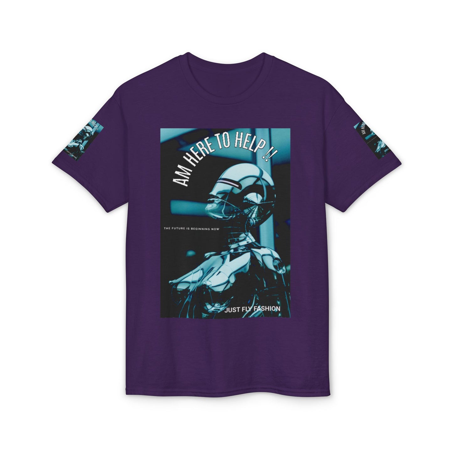 I'm Here to Help Robot Graphic T-Shirt — Futuristic Sci‑Fi AI Tee