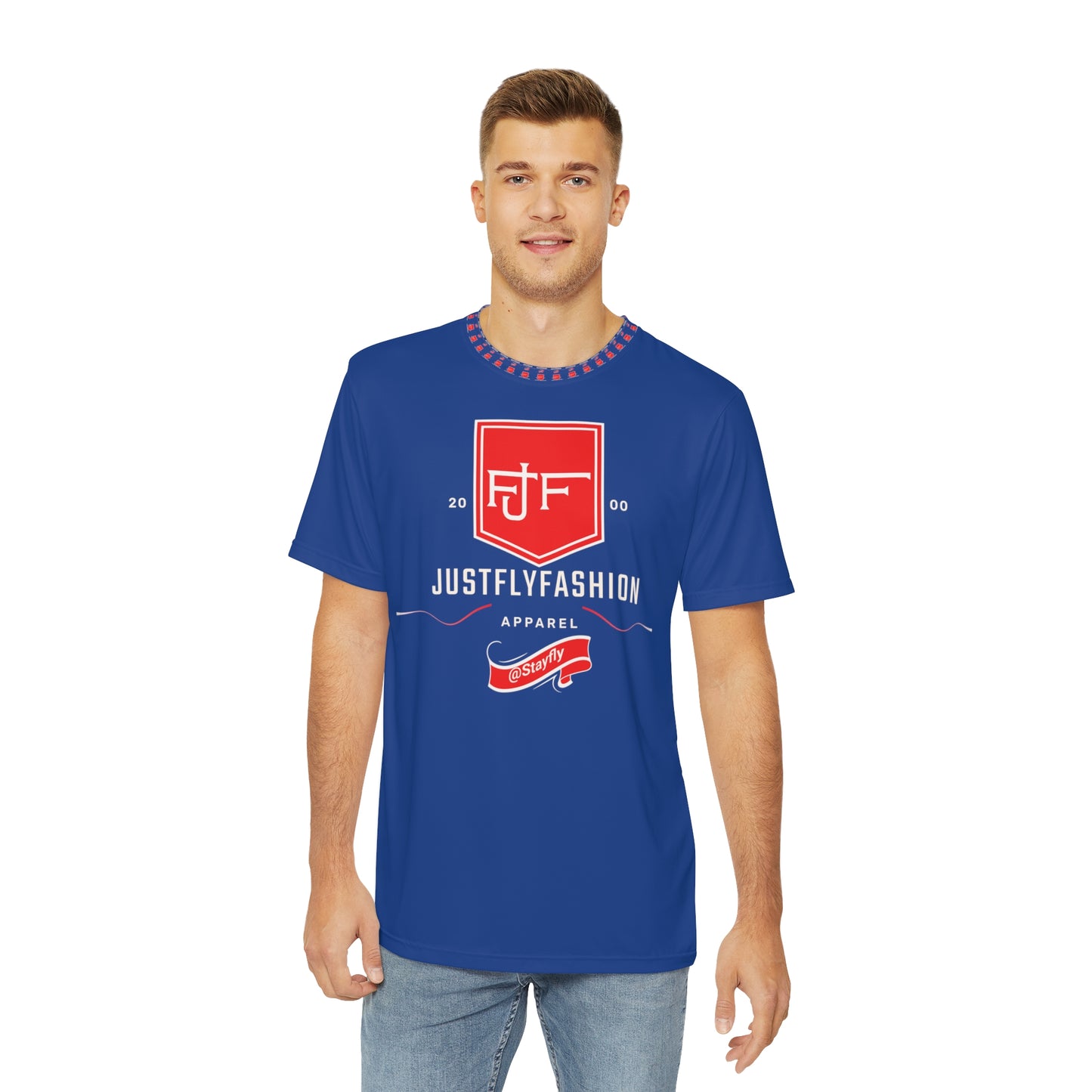 Men's Polyester Tee (AOP)JFF  APPAREL TEE WHITE J SWORD