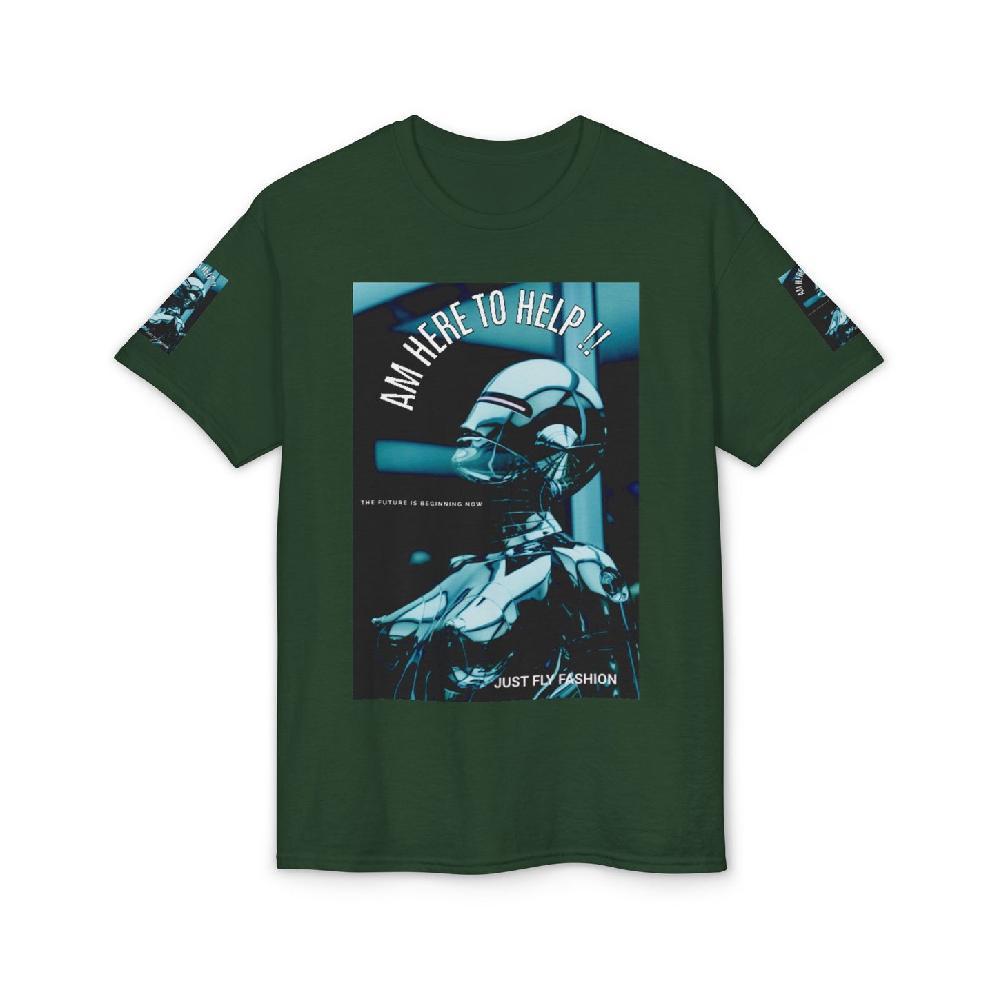 I'm Here to Help Robot Graphic T-Shirt — Futuristic Sci‑Fi AI Tee