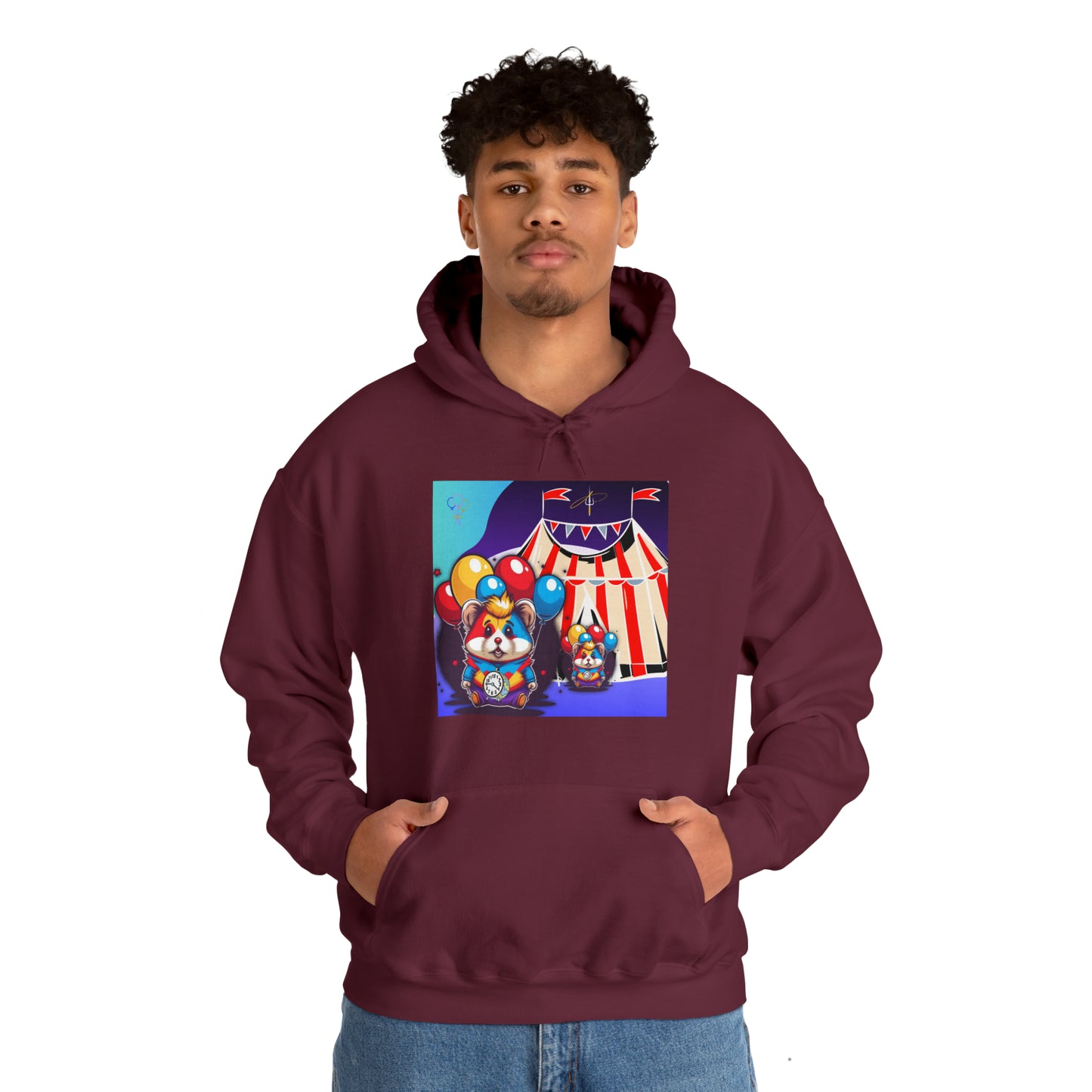Unisex Heavy Blend™ Hooded Sweatshirt TINY TIME BALLOON BEAR