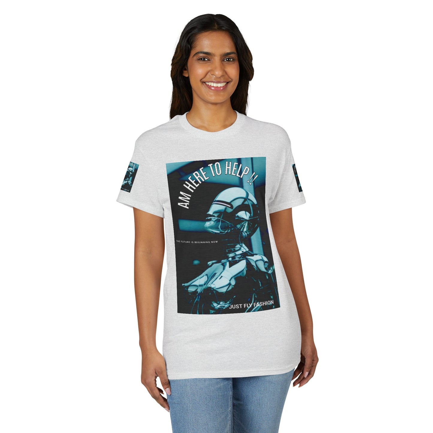 I'm Here to Help Robot Graphic T-Shirt — Futuristic Sci‑Fi AI Tee