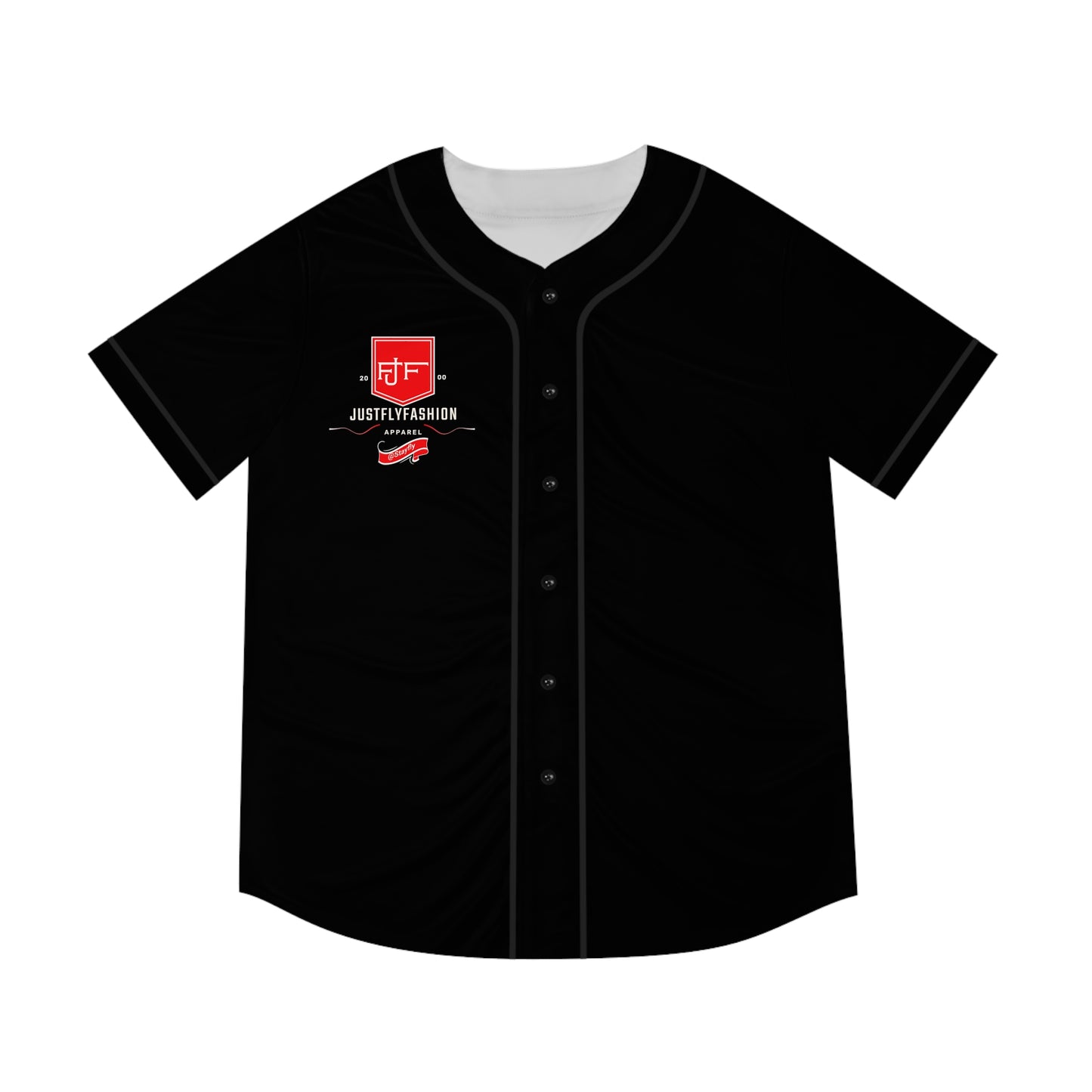 Men's Baseball Jersey (AOP) JFF APPAREL TRIMS WHITE  OR  BLACK