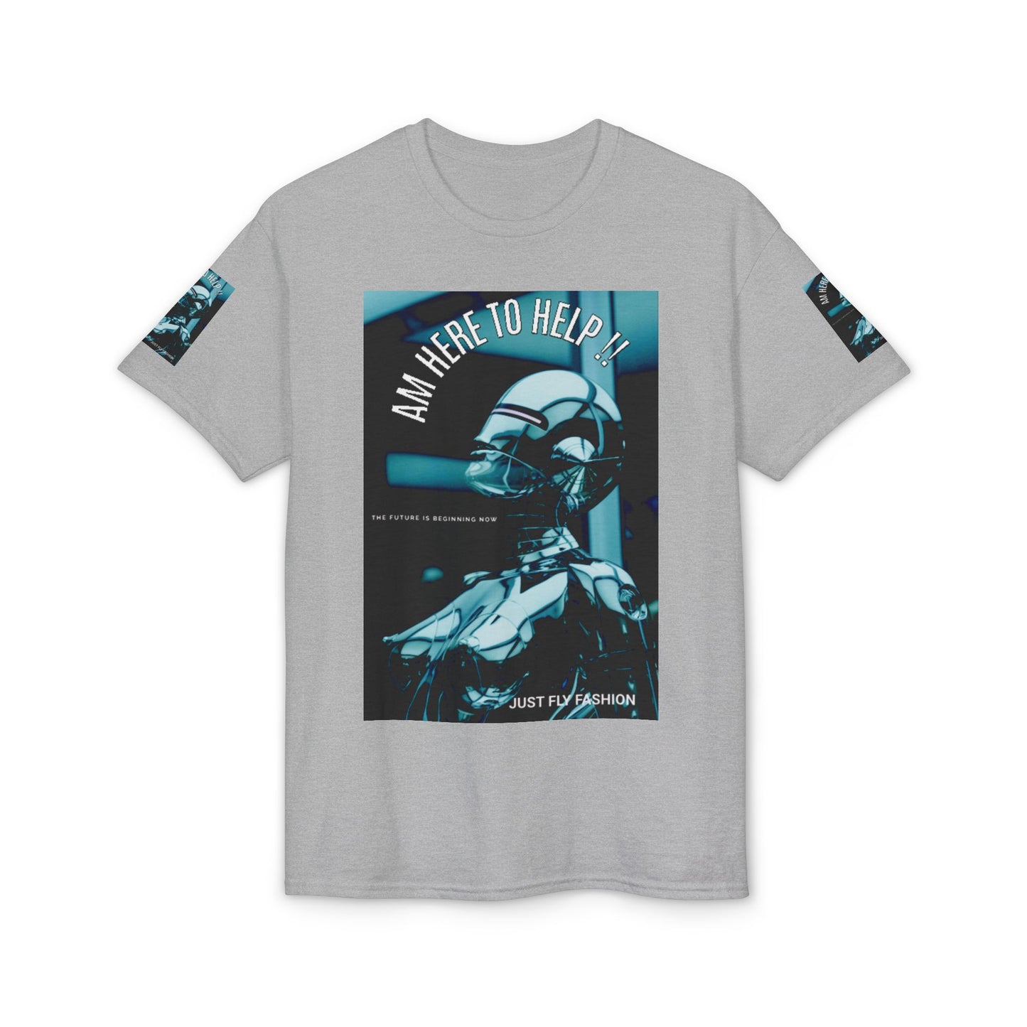 I'm Here to Help Robot Graphic T-Shirt — Futuristic Sci‑Fi AI Tee