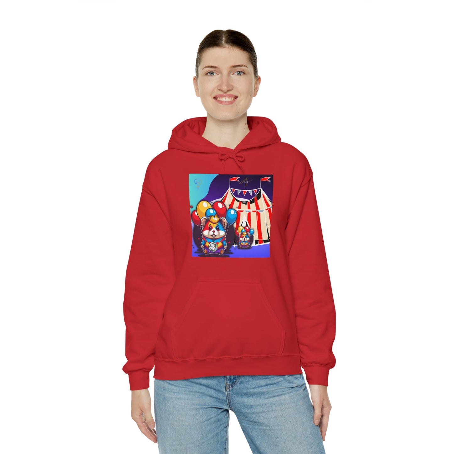Unisex Heavy Blend™ Hooded Sweatshirt TINY TIME BALLOON BEAR