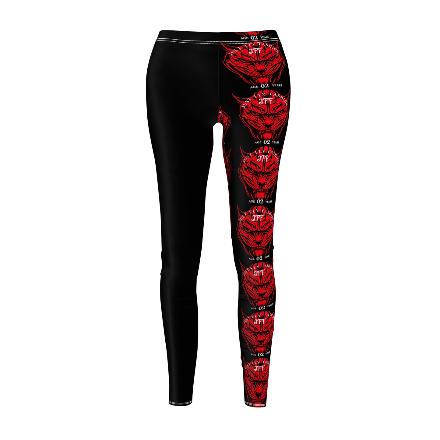 Women's Cut & Sew Casual Leggings (AOP)  RED TIGER JFF