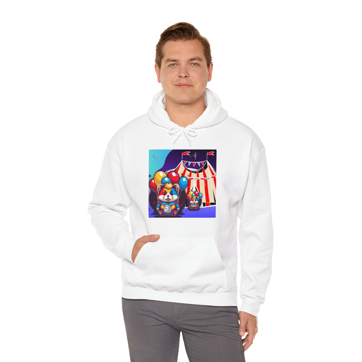 Unisex Heavy Blend™ Hooded Sweatshirt TINY TIME BALLOON BEAR