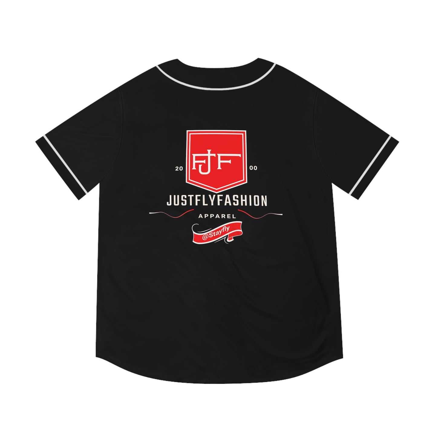 Men's Baseball Jersey (AOP) JFF APPAREL TRIMS WHITE  OR  BLACK