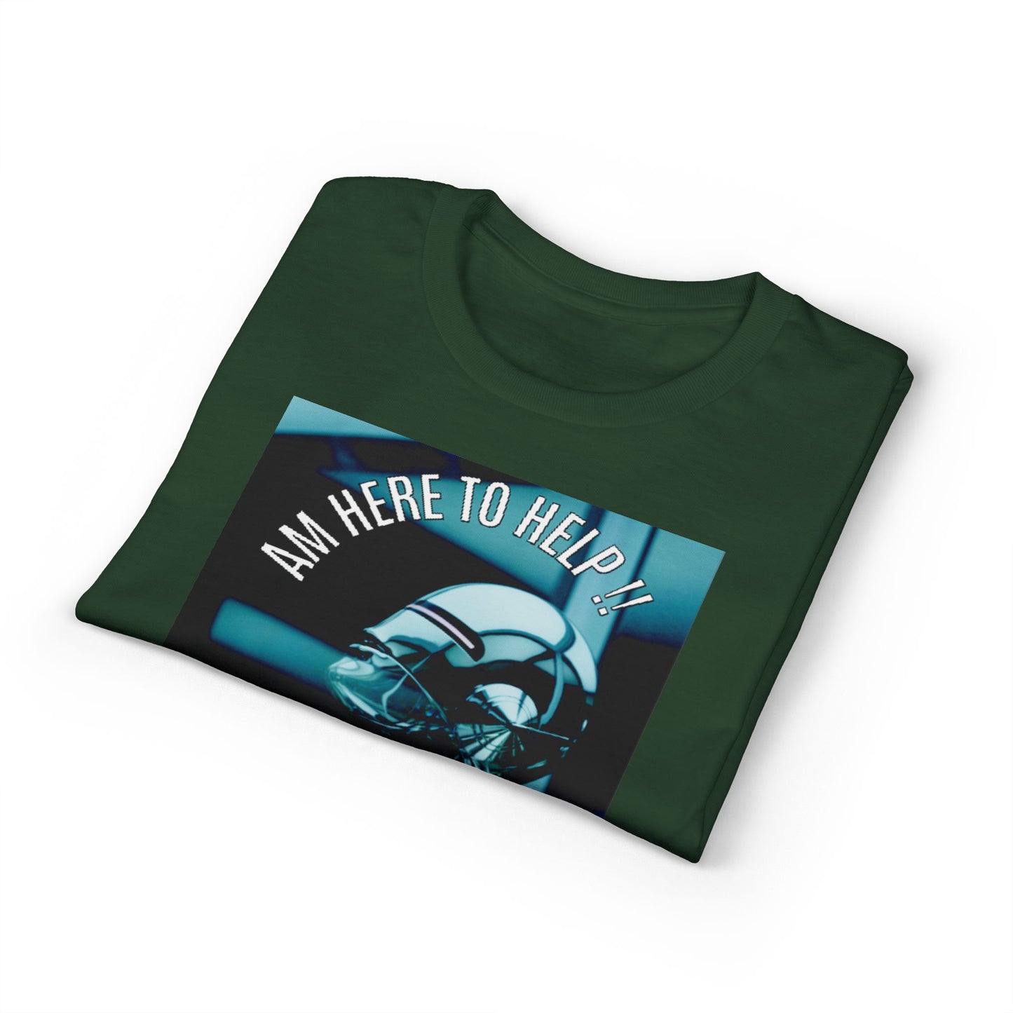I'm Here to Help Robot Graphic T-Shirt — Futuristic Sci‑Fi AI Tee