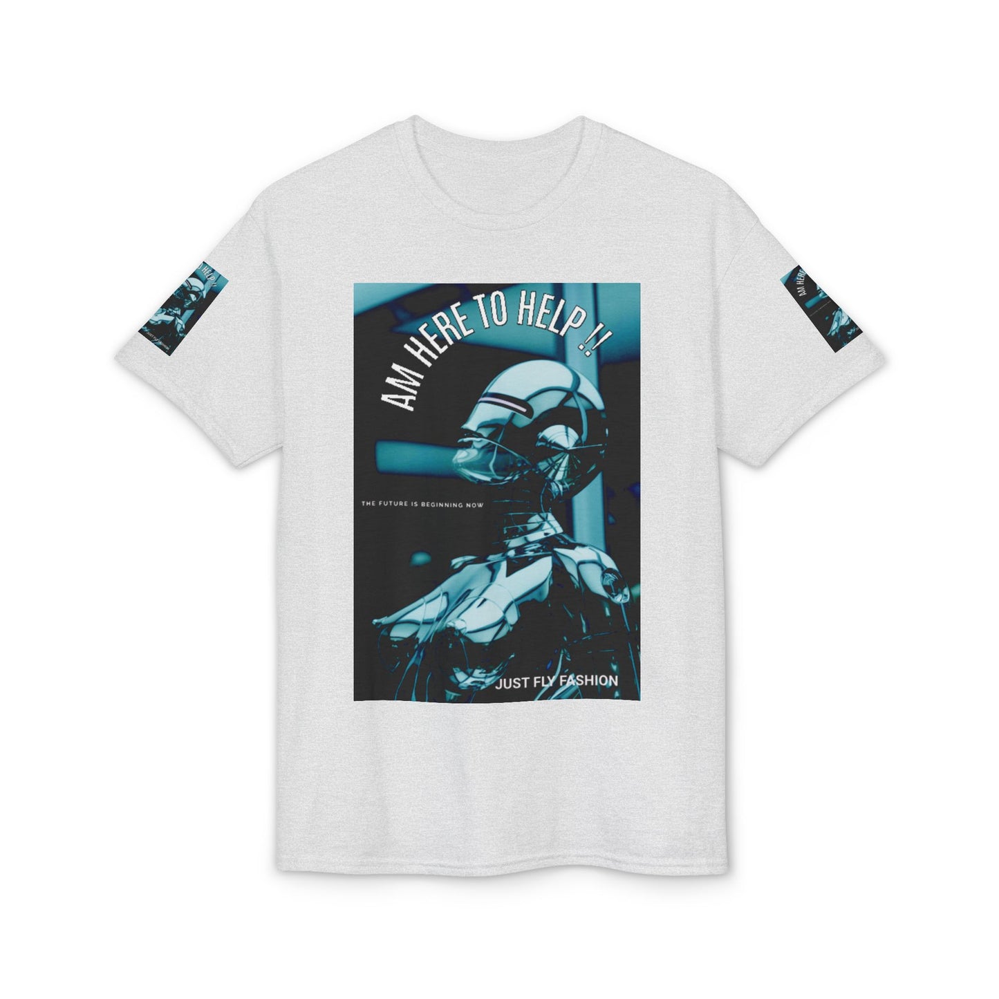 I'm Here to Help Robot Graphic T-Shirt — Futuristic Sci‑Fi AI Tee