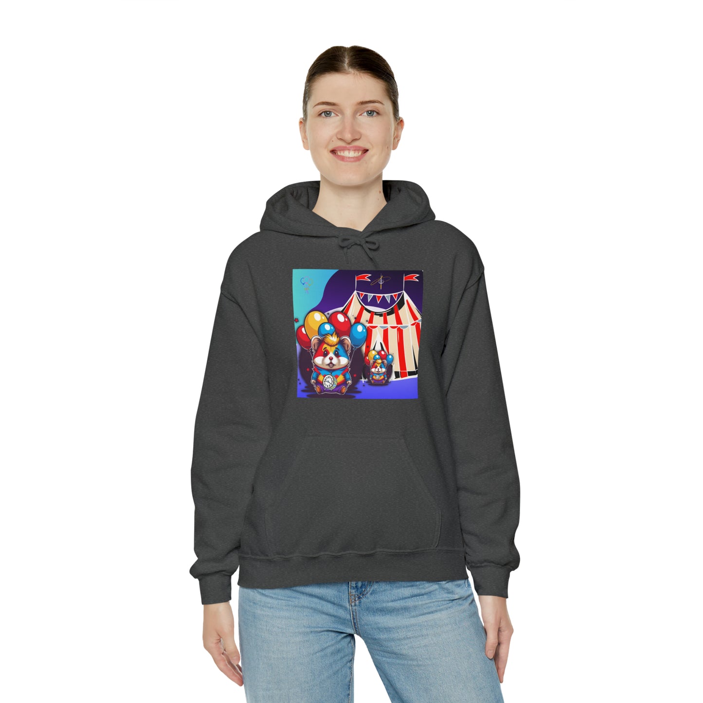 Unisex Heavy Blend™ Hooded Sweatshirt TINY TIME BALLOON BEAR