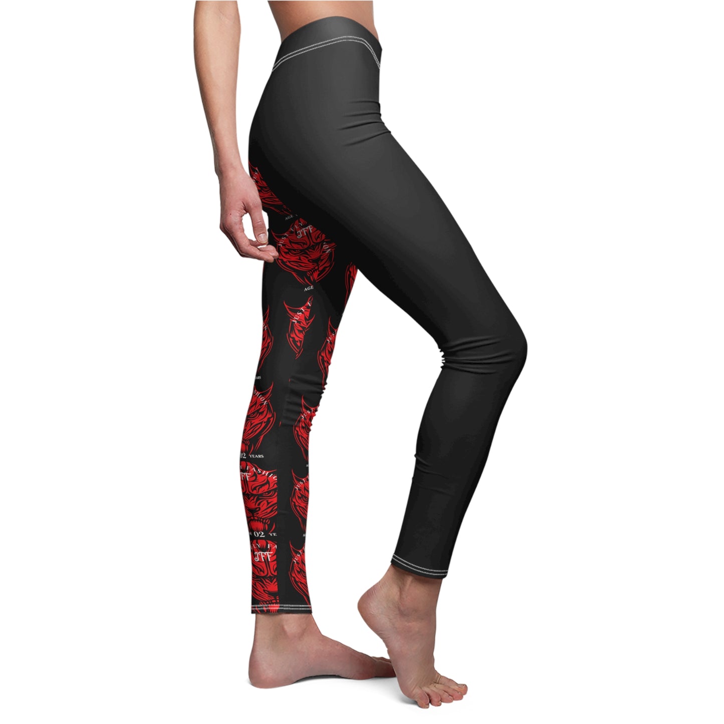 Women's Cut & Sew Casual Leggings (AOP)  RED TIGER JFF