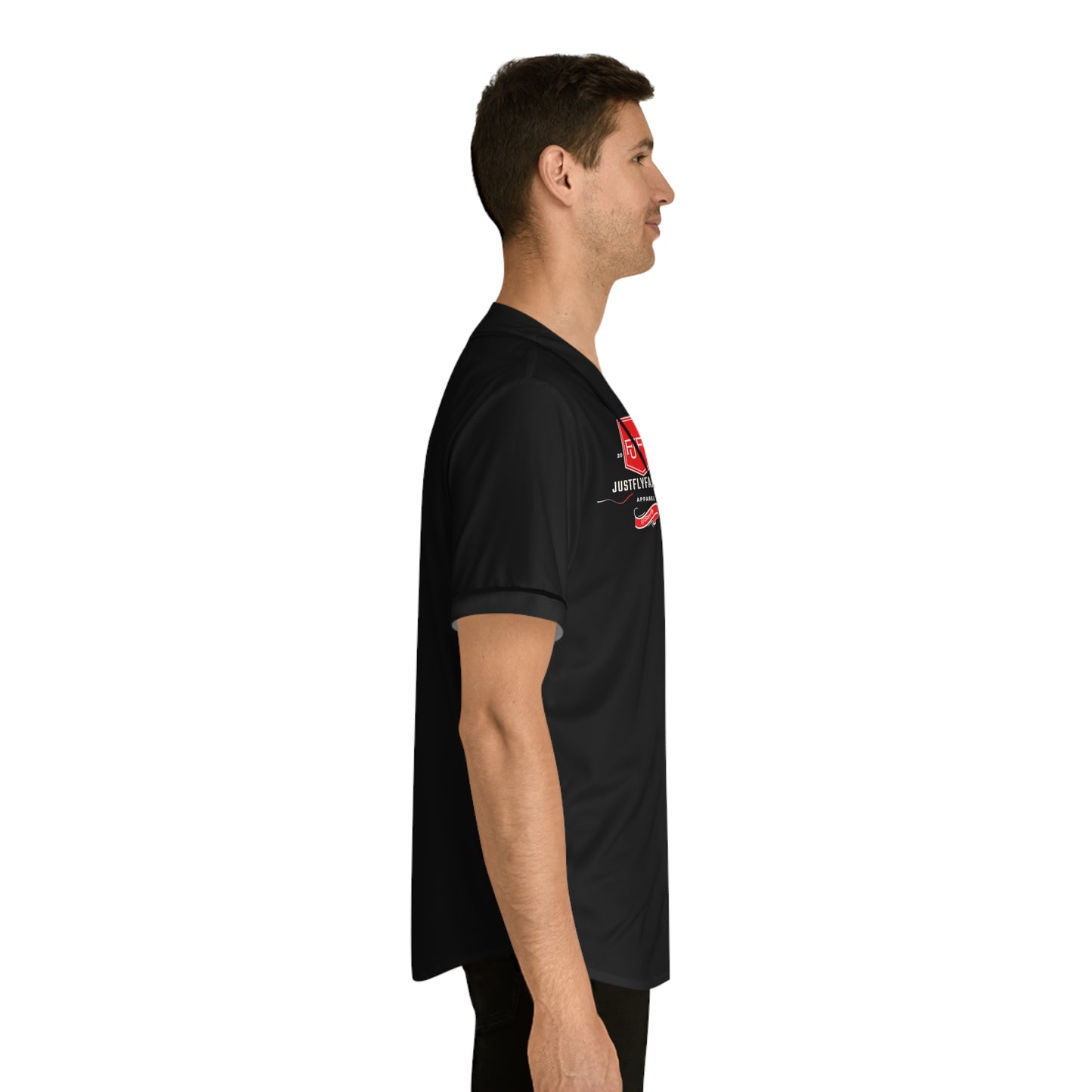 Men's Baseball Jersey (AOP) JFF APPAREL TRIMS WHITE  OR  BLACK