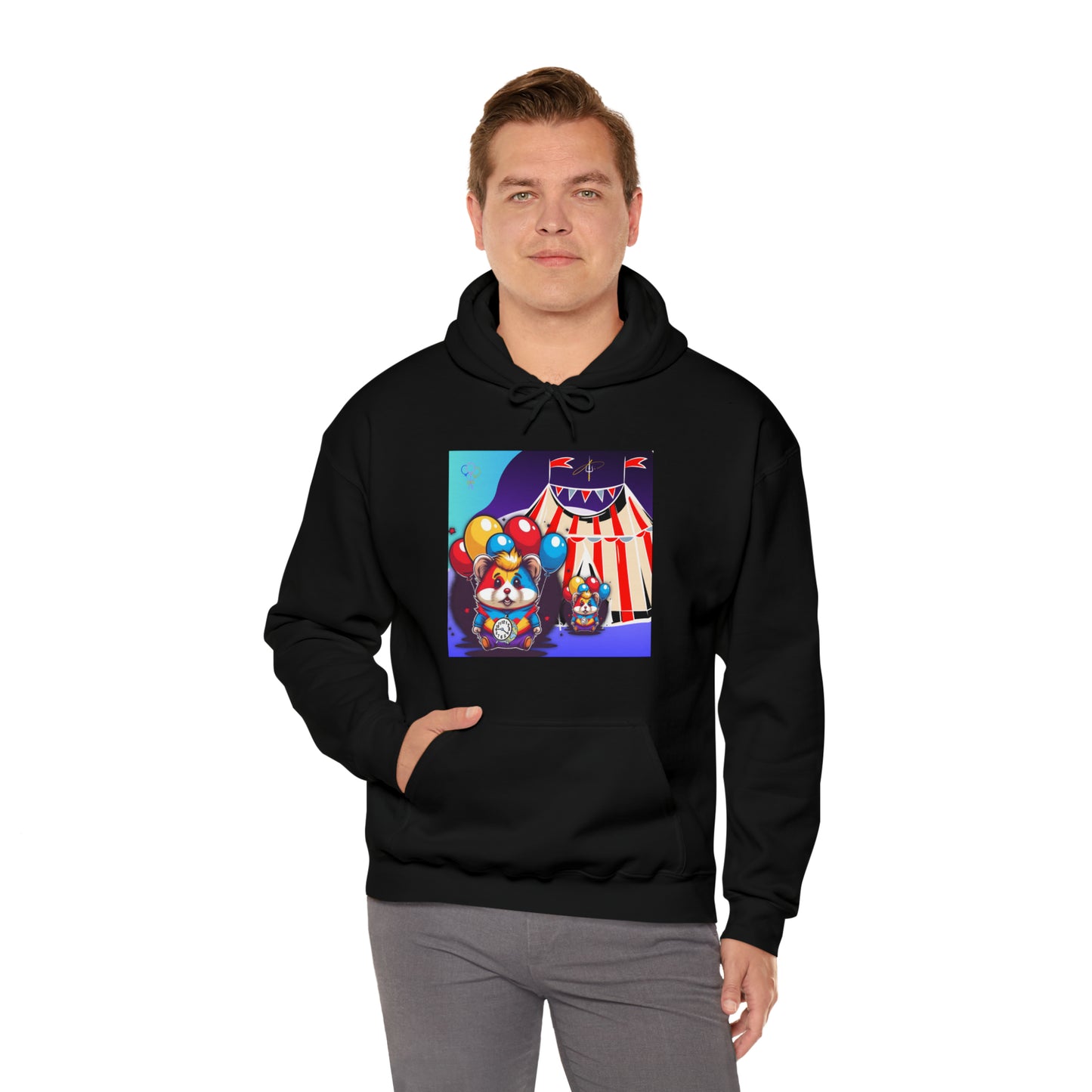 Unisex Heavy Blend™ Hooded Sweatshirt TINY TIME BALLOON BEAR