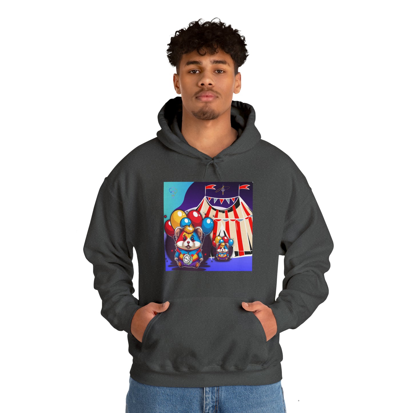 Unisex Heavy Blend™ Hooded Sweatshirt TINY TIME BALLOON BEAR