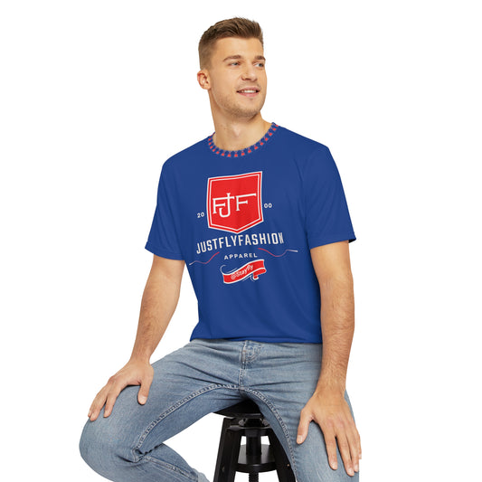 Men's Polyester Tee (AOP)JFF  APPAREL TEE WHITE J SWORD