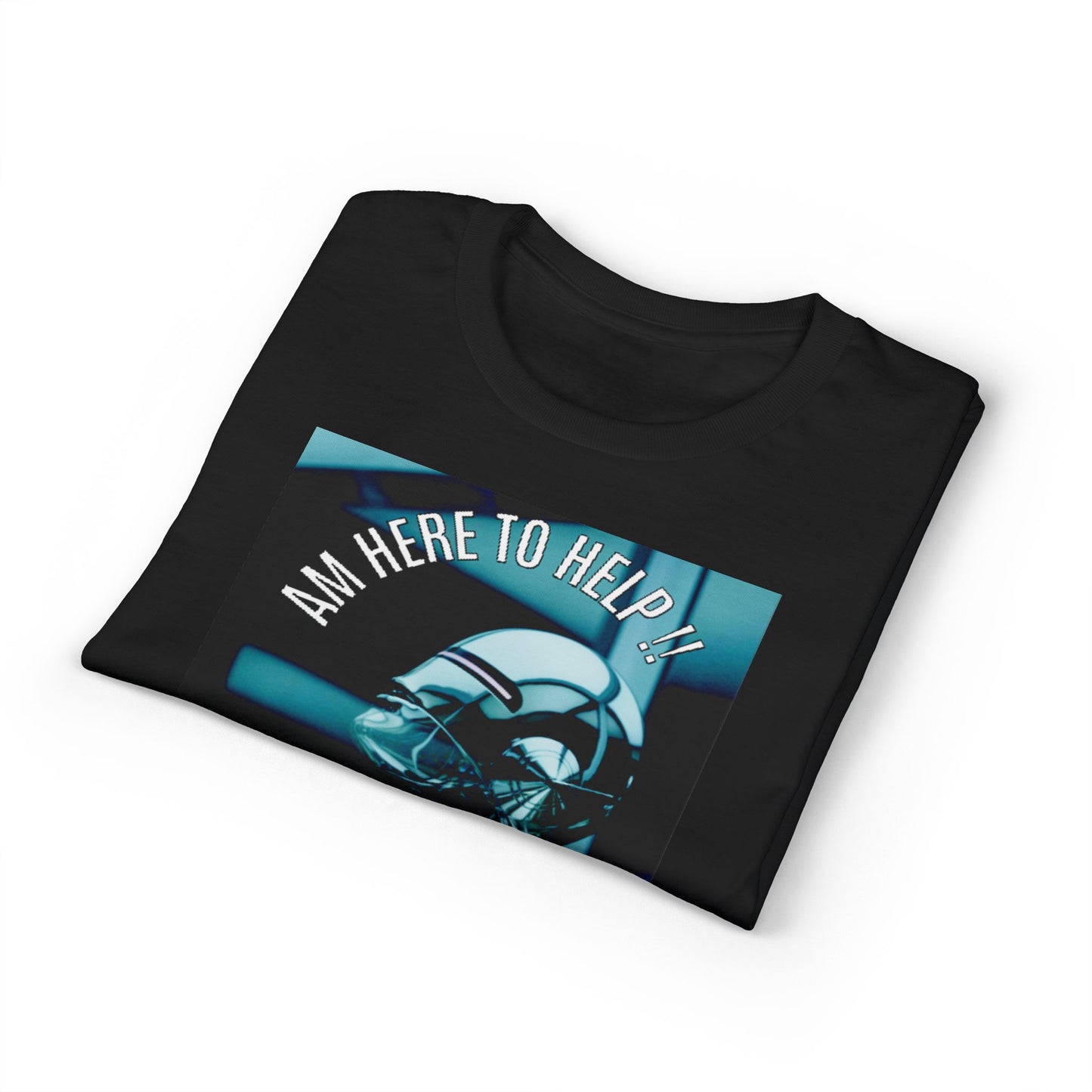 I'm Here to Help Robot Graphic T-Shirt — Futuristic Sci‑Fi AI Tee