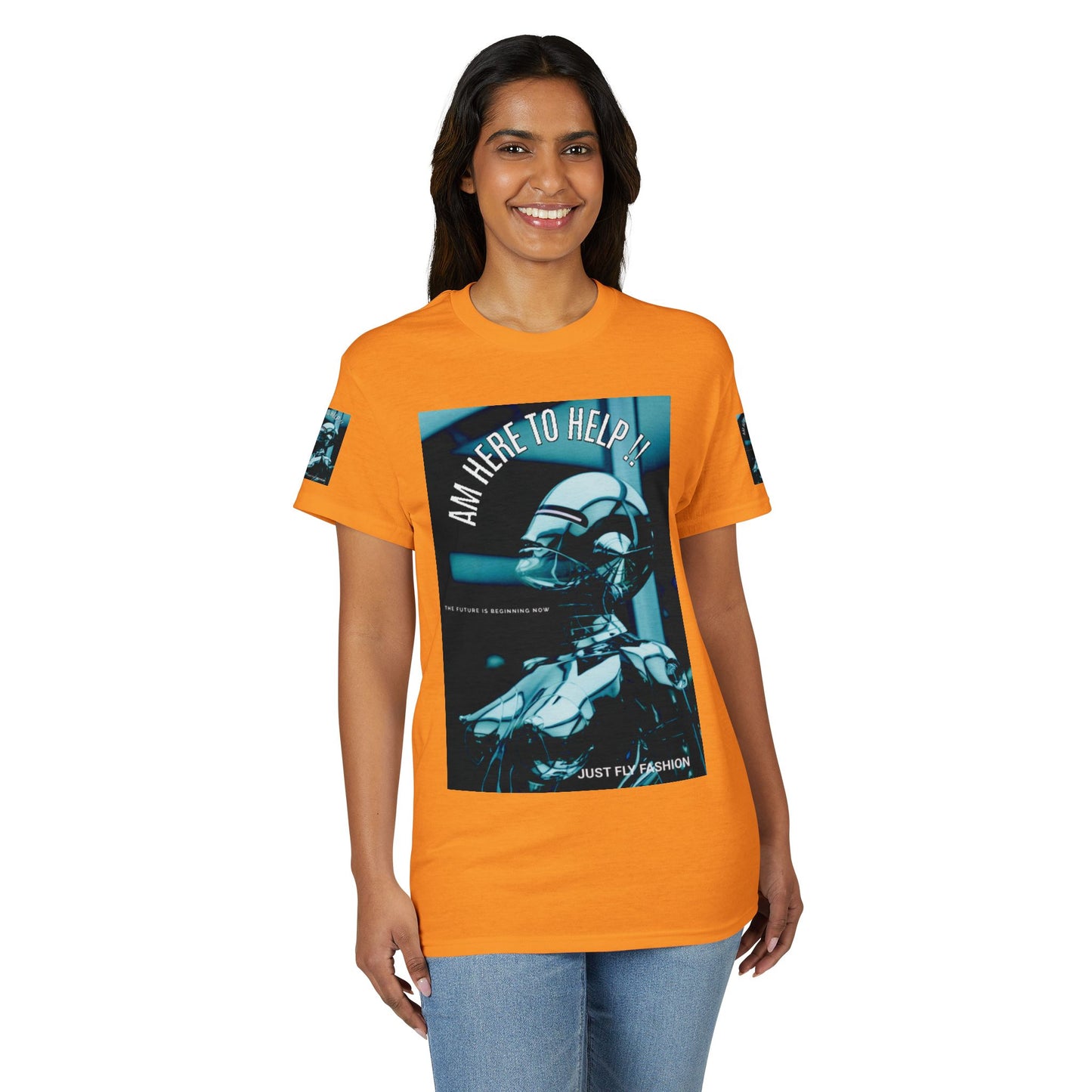 I'm Here to Help Robot Graphic T-Shirt — Futuristic Sci‑Fi AI Tee