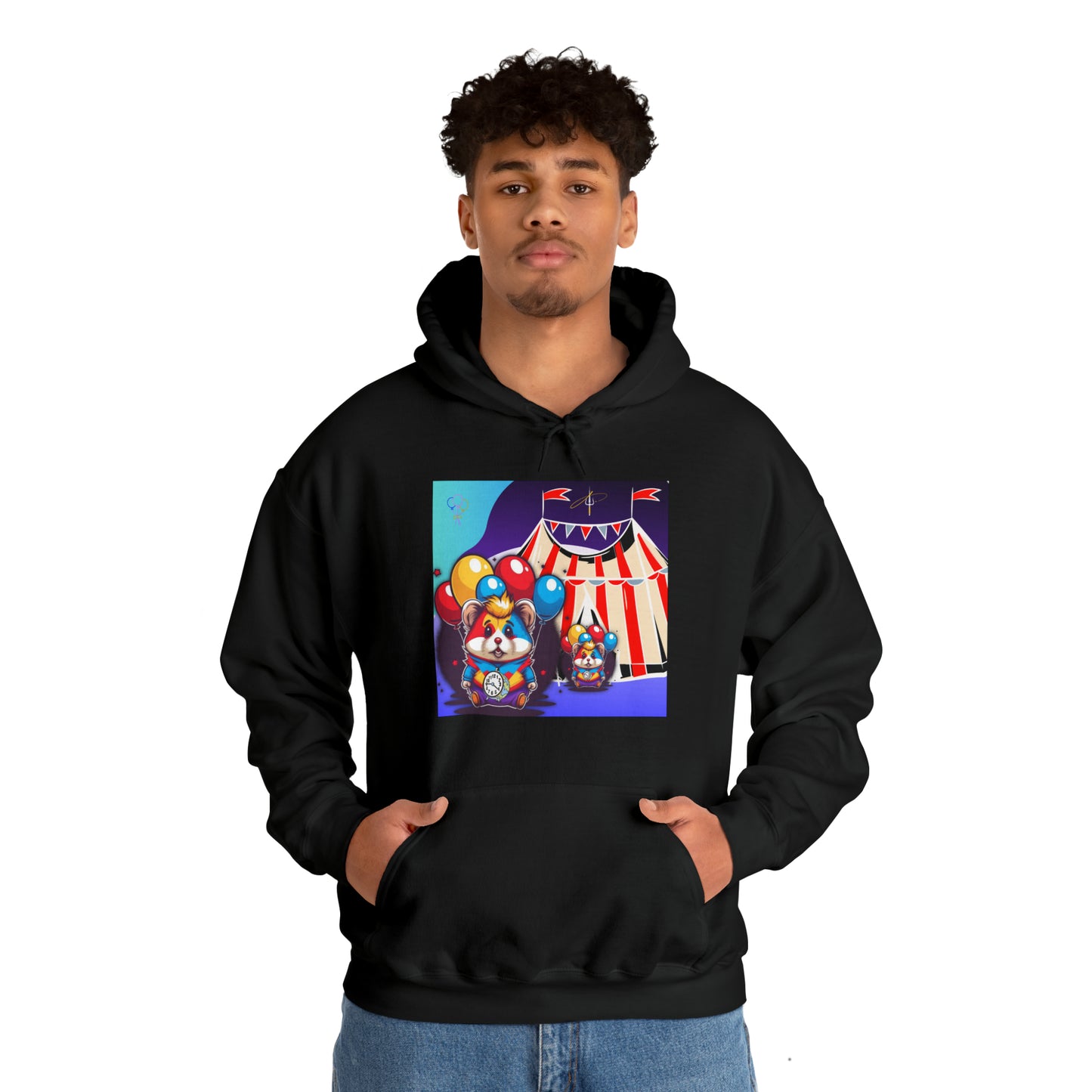Unisex Heavy Blend™ Hooded Sweatshirt TINY TIME BALLOON BEAR