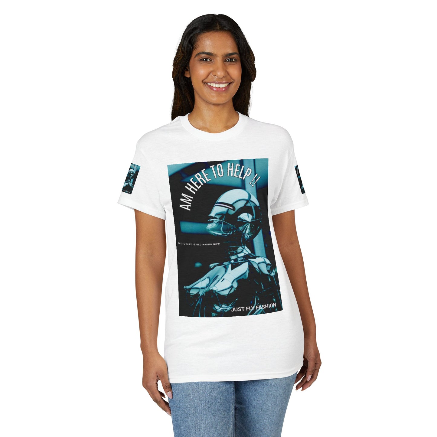 I'm Here to Help Robot Graphic T-Shirt — Futuristic Sci‑Fi AI Tee