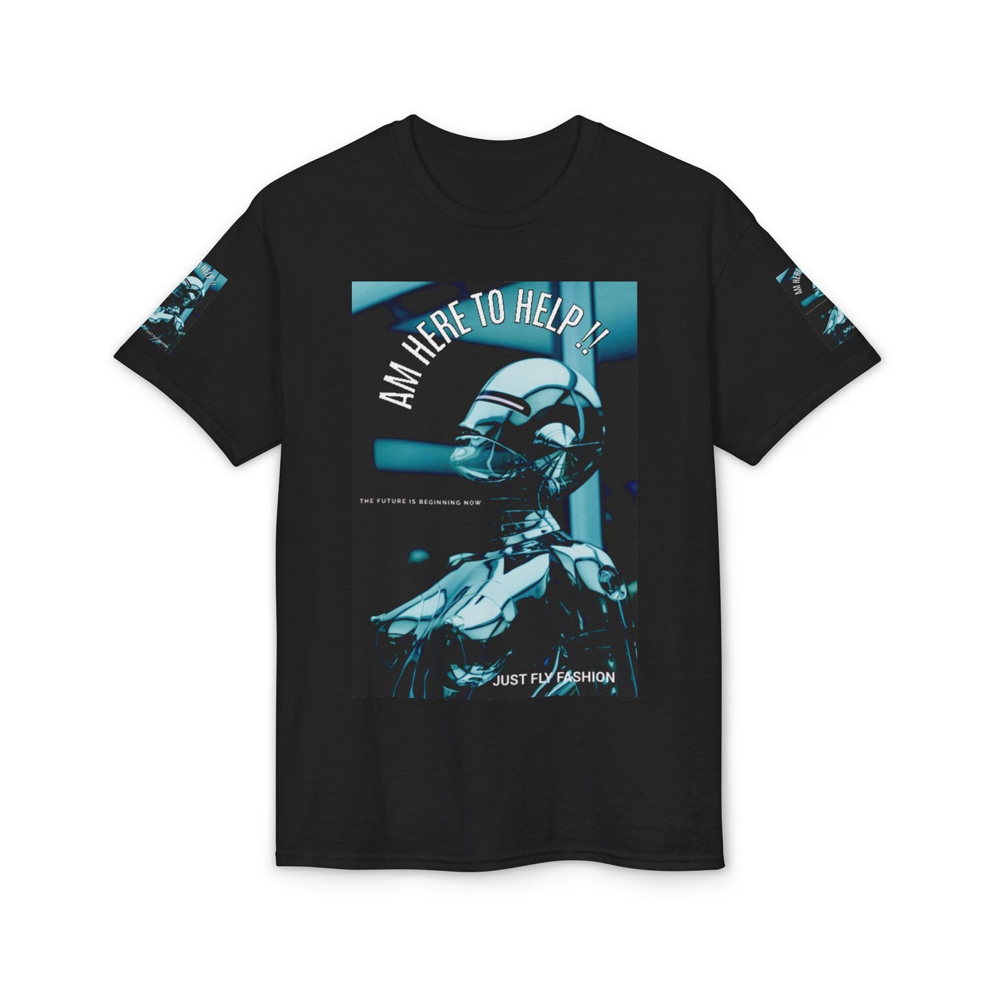 I'm Here to Help Robot Graphic T-Shirt — Futuristic Sci‑Fi AI Tee