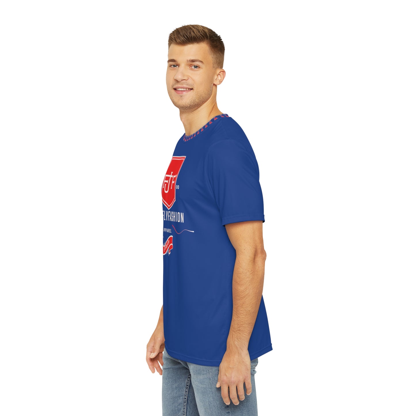 Men's Polyester Tee (AOP)JFF  APPAREL TEE WHITE J SWORD