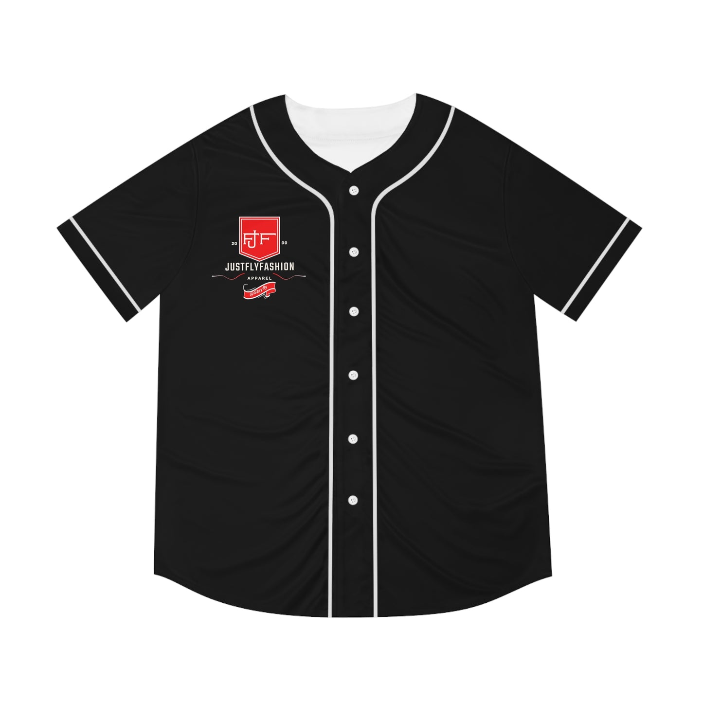 Men's Baseball Jersey (AOP) JFF APPAREL TRIMS WHITE  OR  BLACK