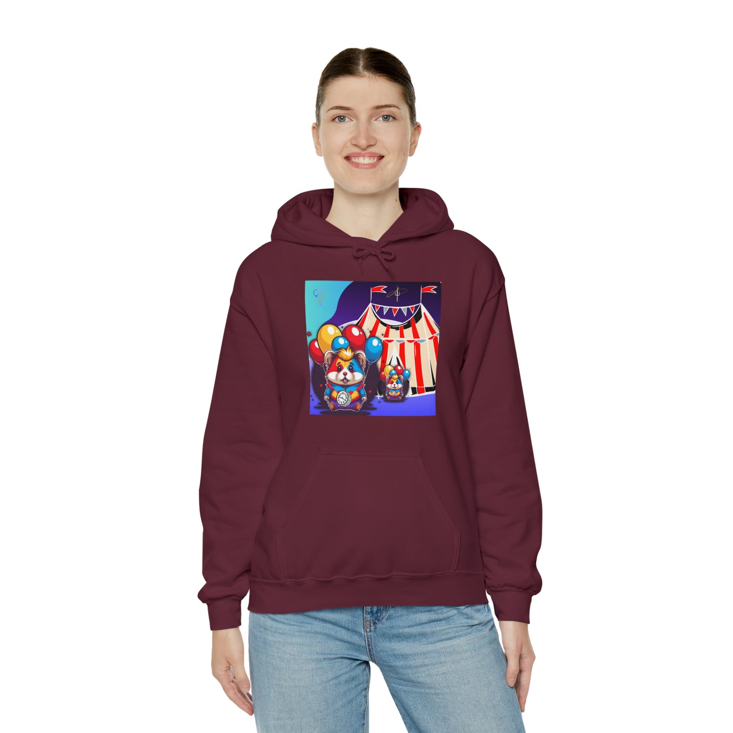 Unisex Heavy Blend™ Hooded Sweatshirt TINY TIME BALLOON BEAR