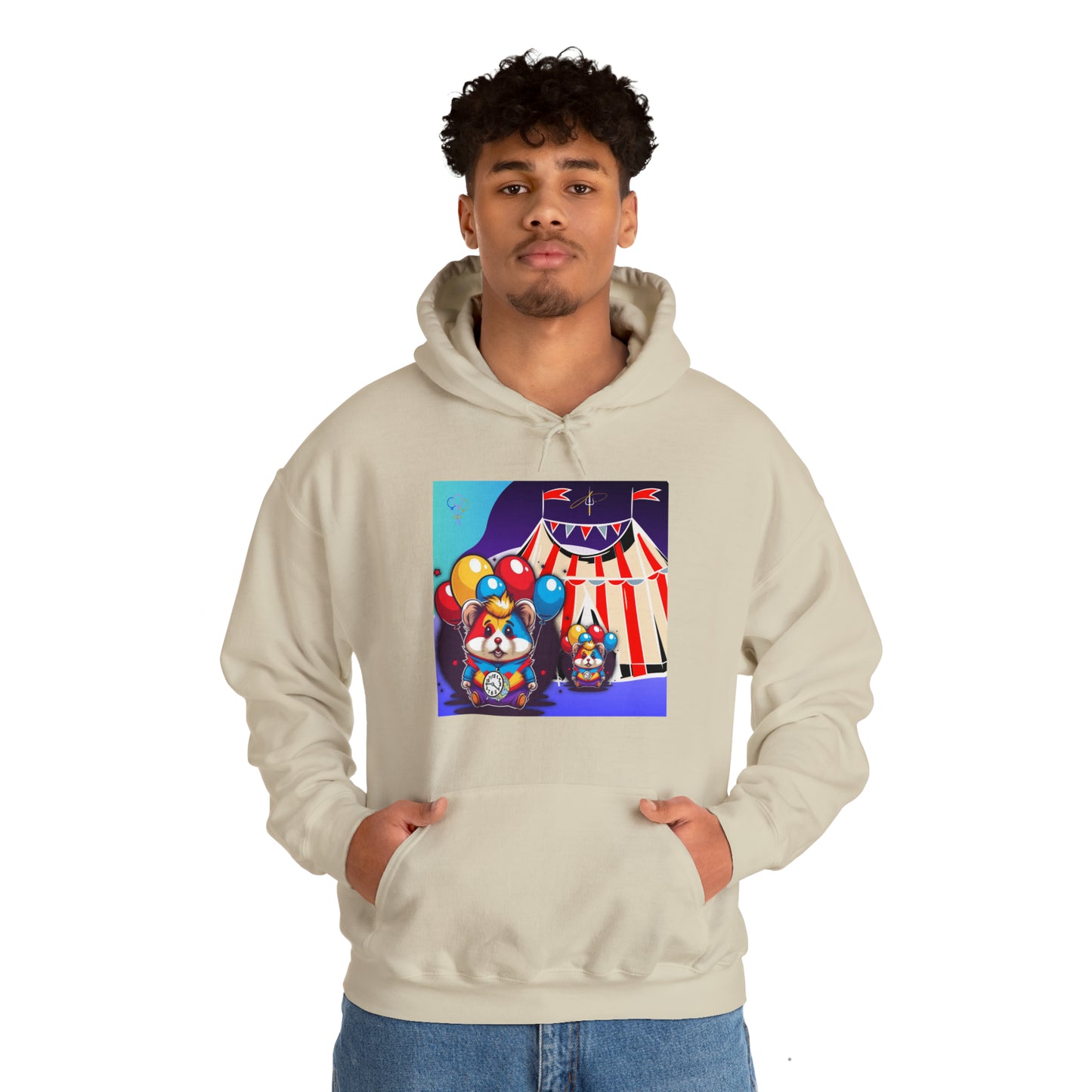 Unisex Heavy Blend™ Hooded Sweatshirt TINY TIME BALLOON BEAR