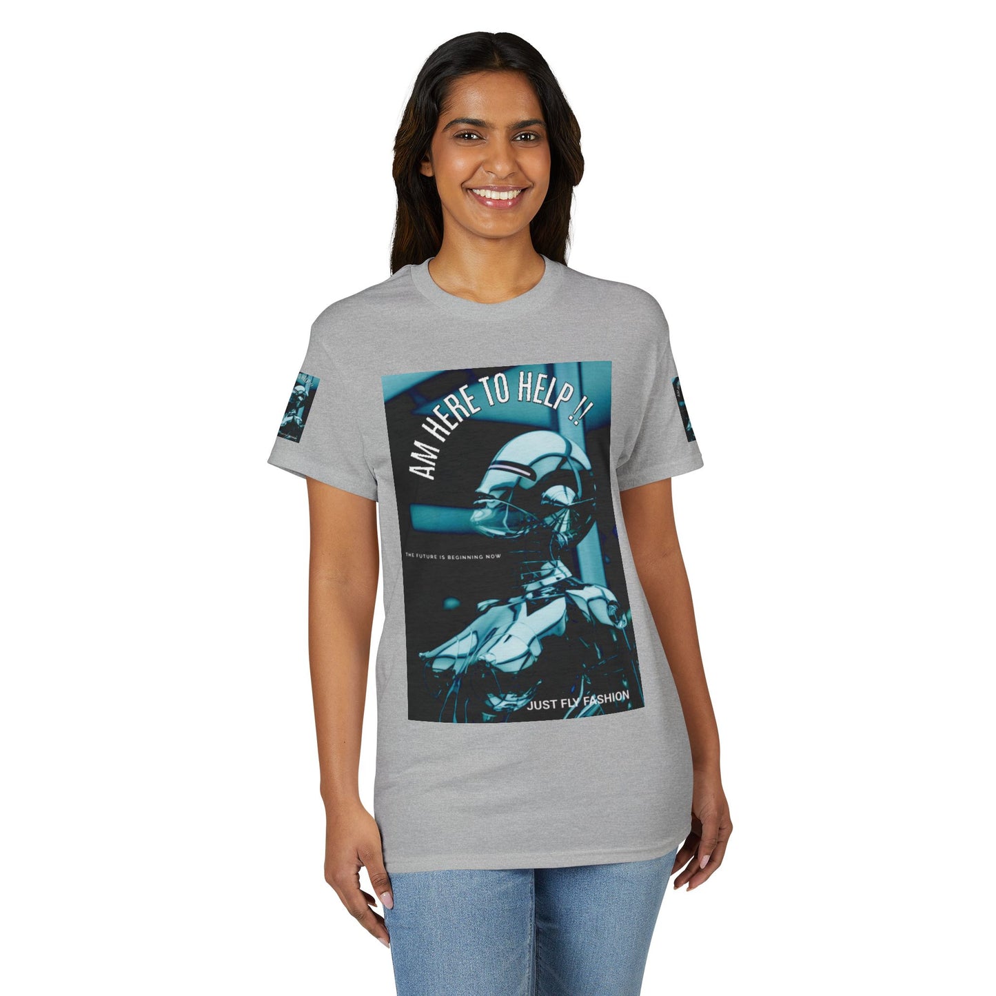 I'm Here to Help Robot Graphic T-Shirt — Futuristic Sci‑Fi AI Tee