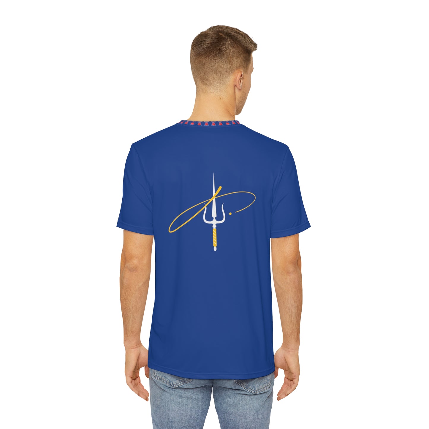 Men's Polyester Tee (AOP)JFF  APPAREL TEE WHITE J SWORD