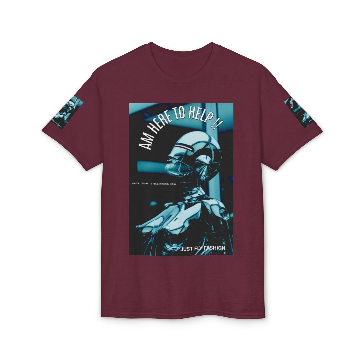I'm Here to Help Robot Graphic T-Shirt — Futuristic Sci‑Fi AI Tee