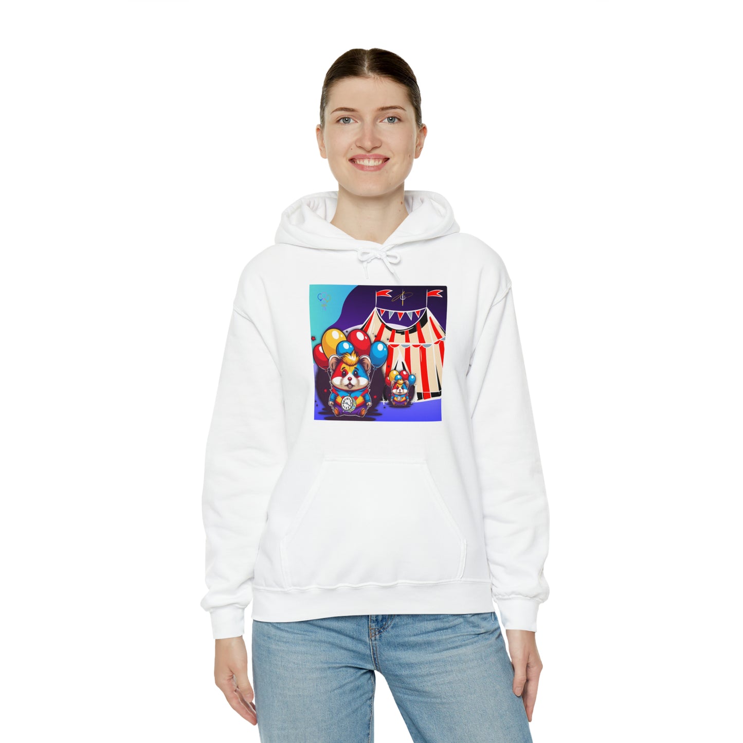 Unisex Heavy Blend™ Hooded Sweatshirt TINY TIME BALLOON BEAR