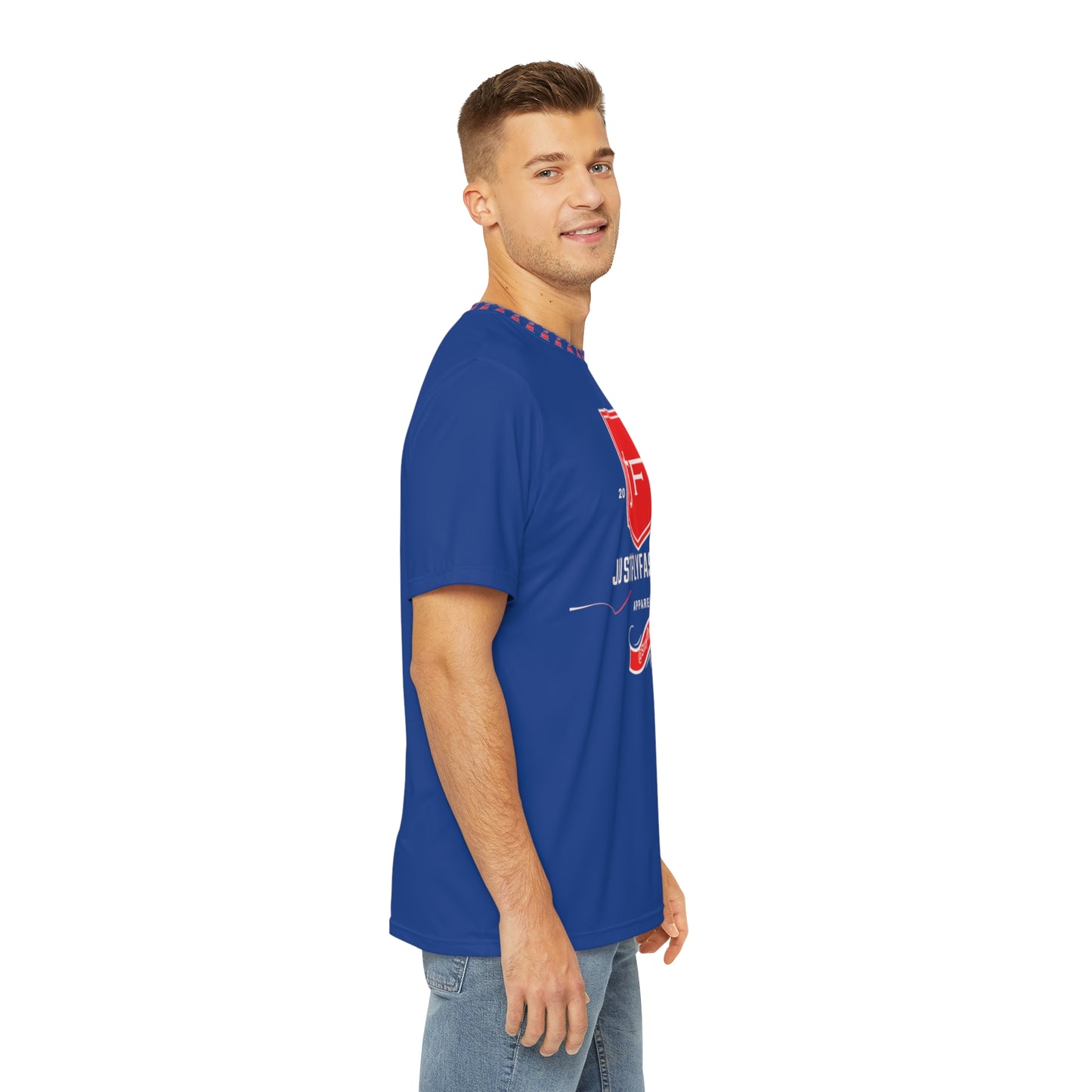 Men's Polyester Tee (AOP)JFF  APPAREL TEE WHITE J SWORD