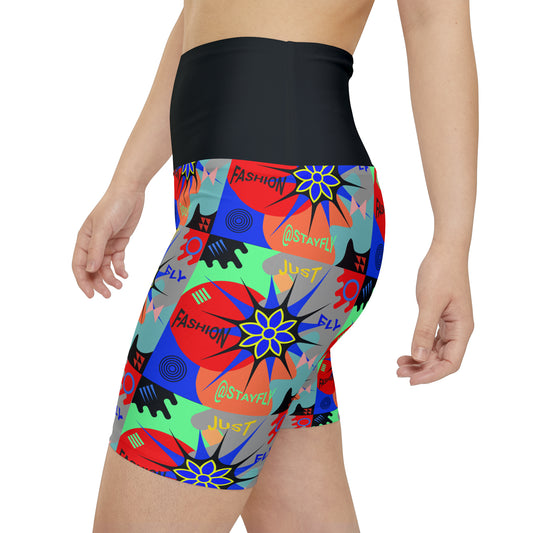 Women's Workout Shorts (AOP)STAR FLOWER