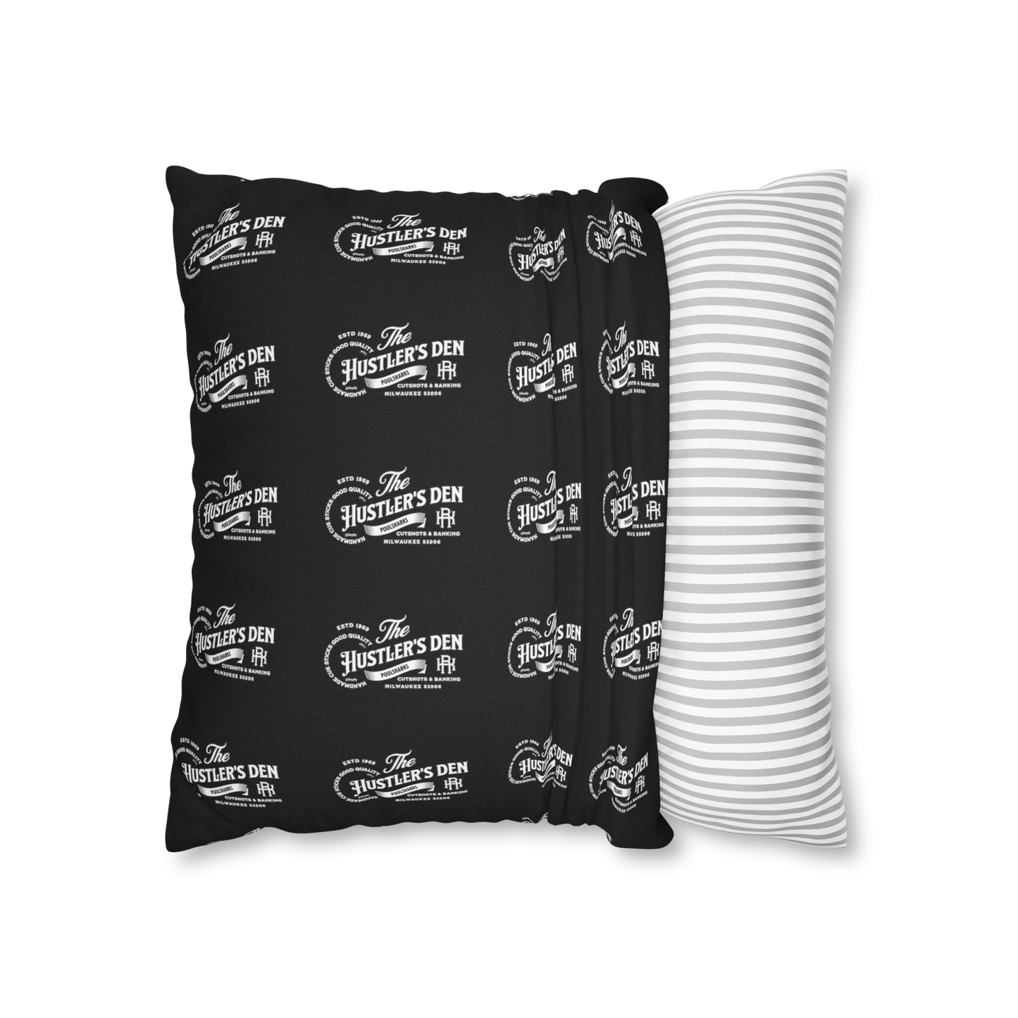 Spun Polyester Square Pillow Case HUSTLER'S DEN