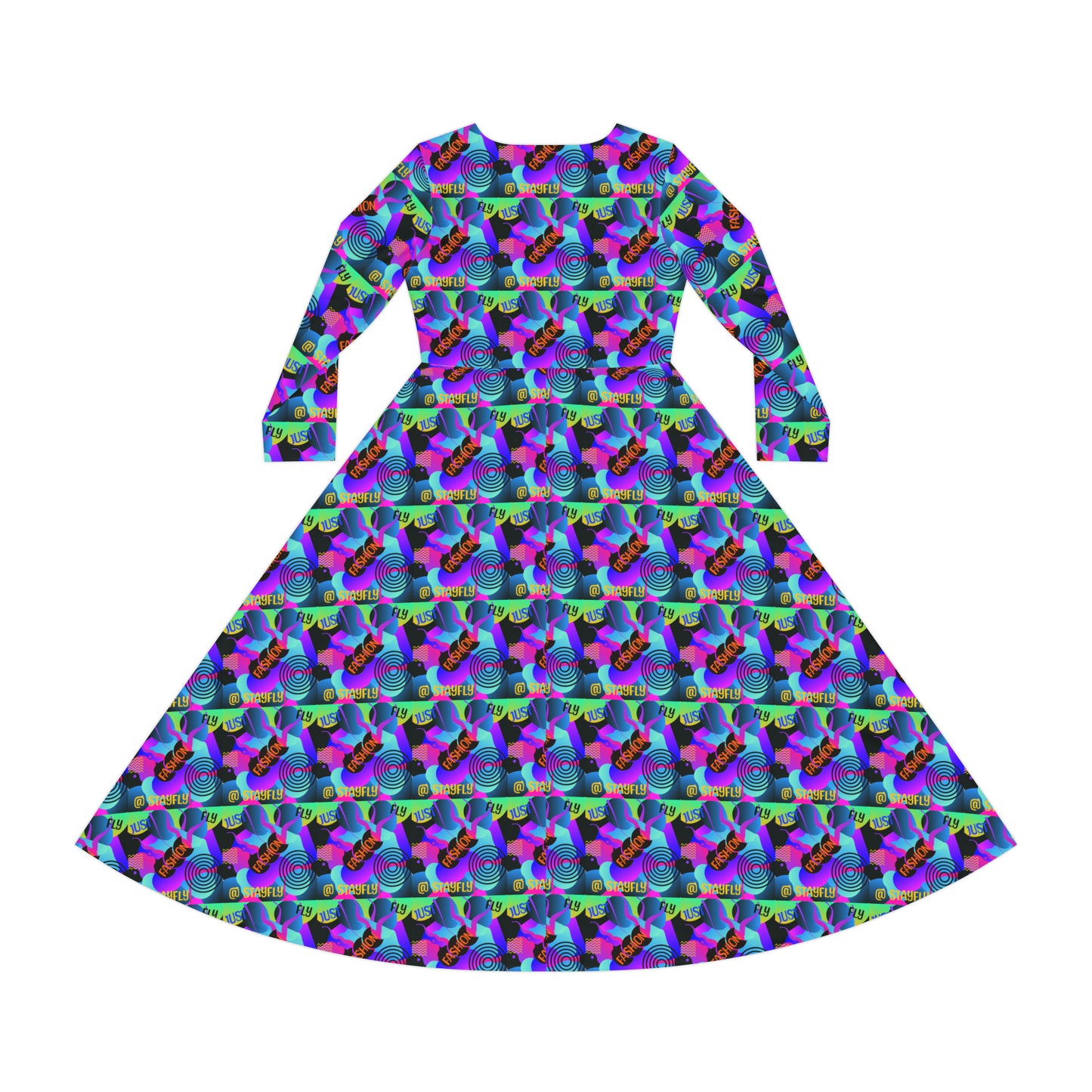 Women's Long Sleeve Dance Dress (AOP)JUST FLY FASHION PATTERN