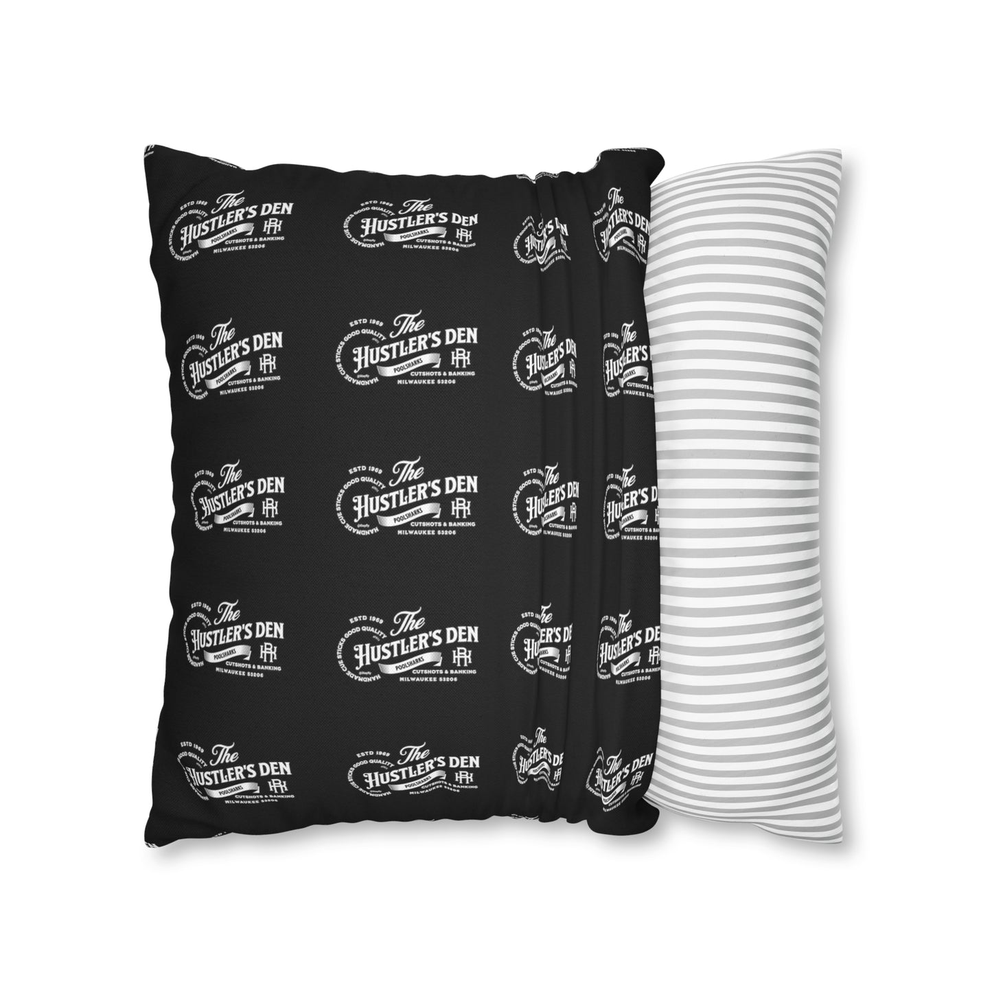 Spun Polyester Square Pillow Case HUSTLER'S DEN