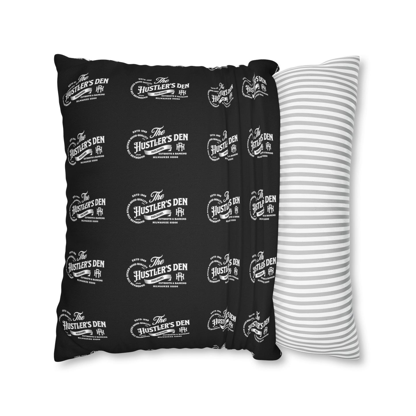 Spun Polyester Square Pillow Case HUSTLER'S DEN