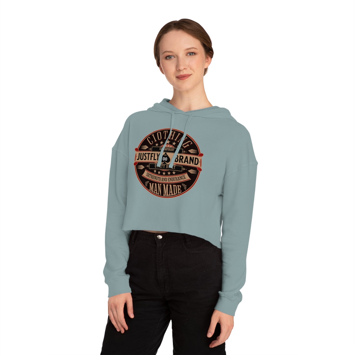 Women’s Cropped Hooded Sweatshirt Just Fly Fashion 2000 Brand
